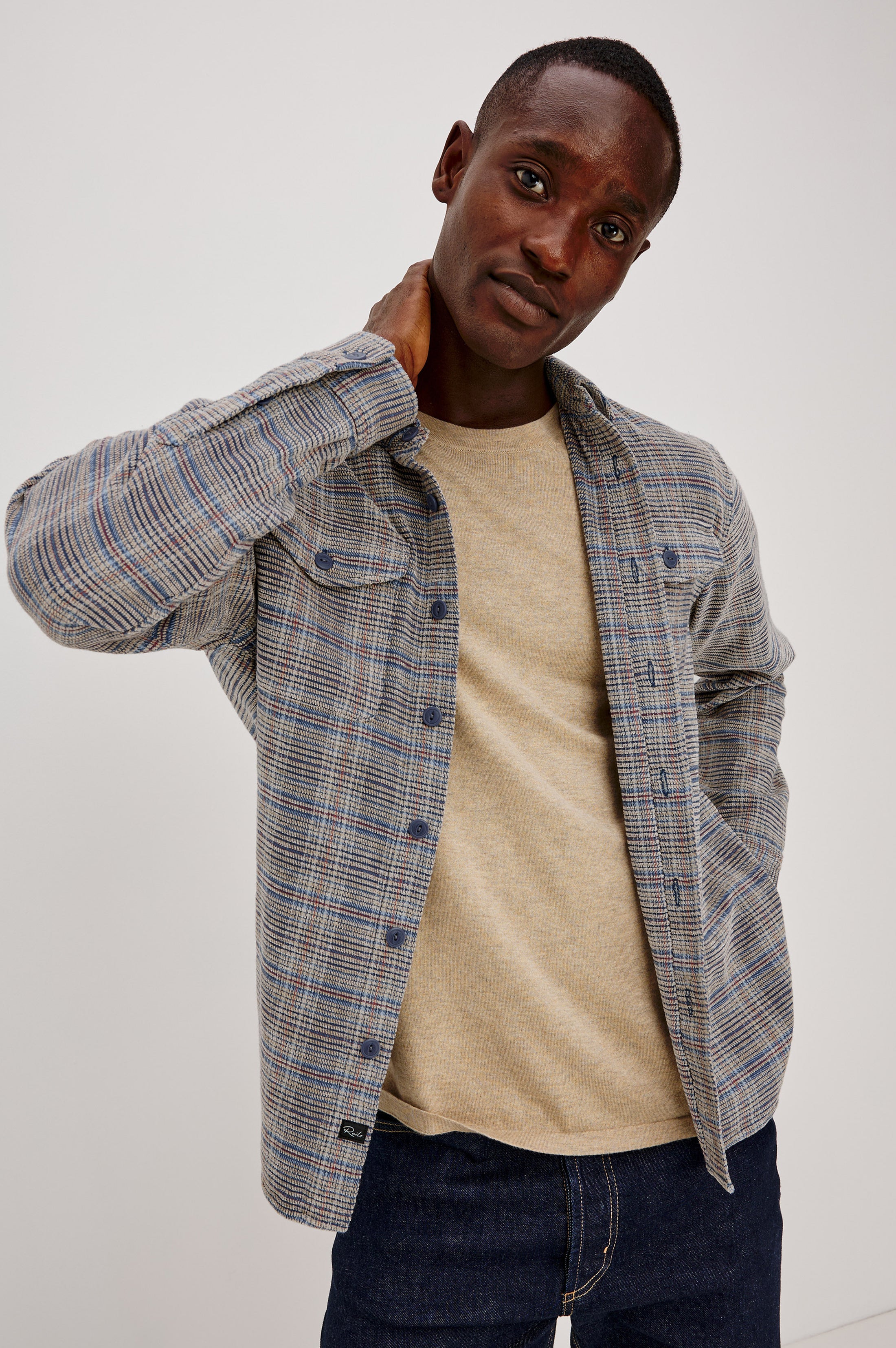 Warren Plaid Jacket Oat Meridian Chenille