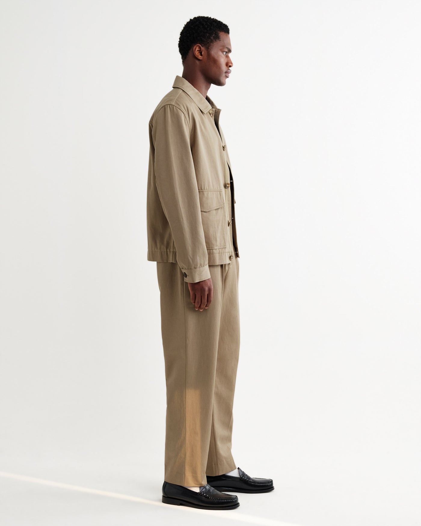 Strand Jacket in Cotton Tencel Twill Beige