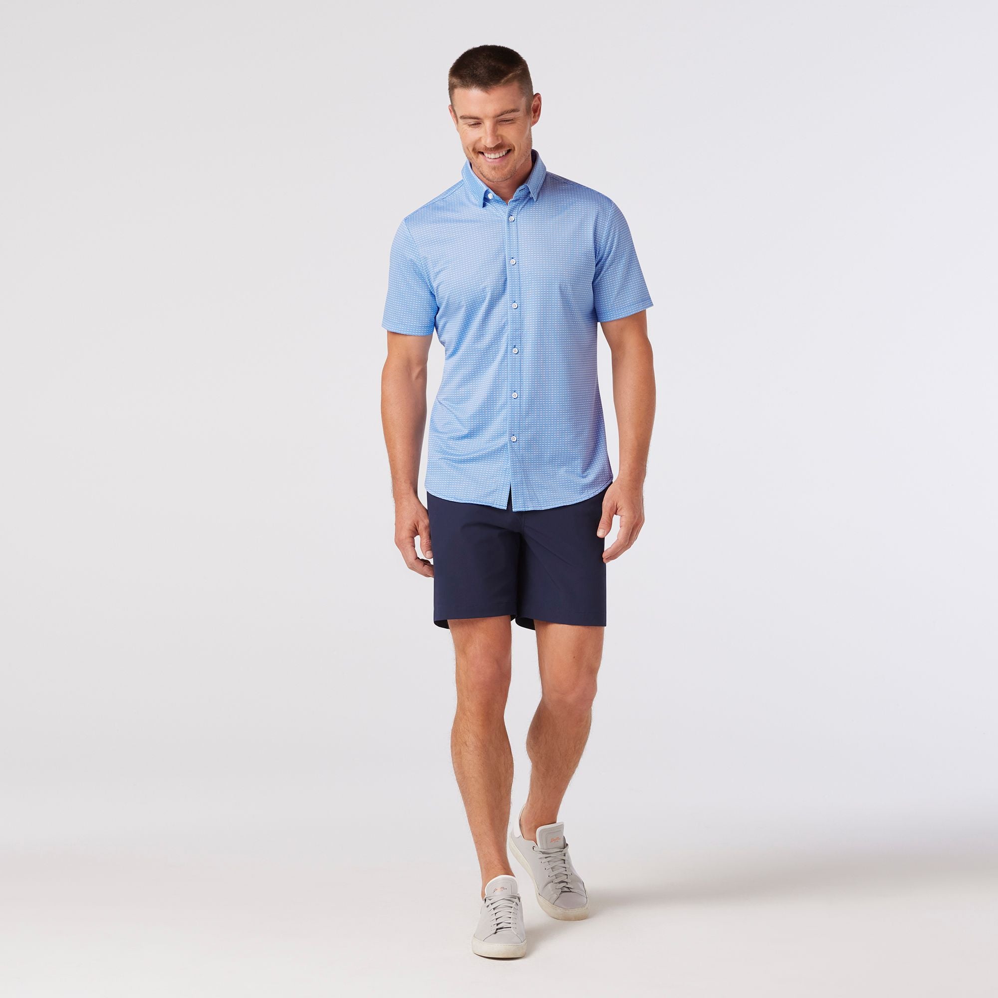 Halyard Short Sleeve Dress Shirt Provence Woven Tile