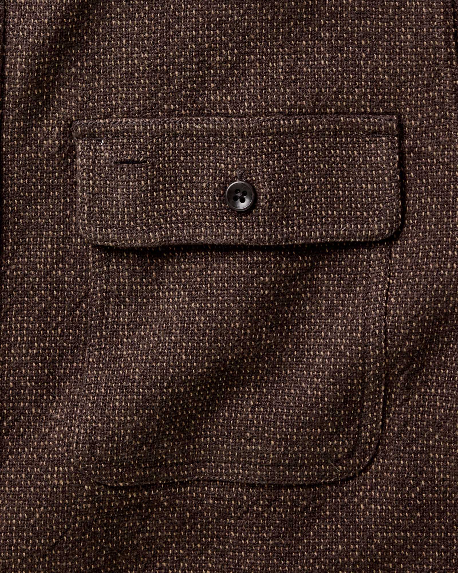The Ledge Shirt in Linen Tweed Black Coffee