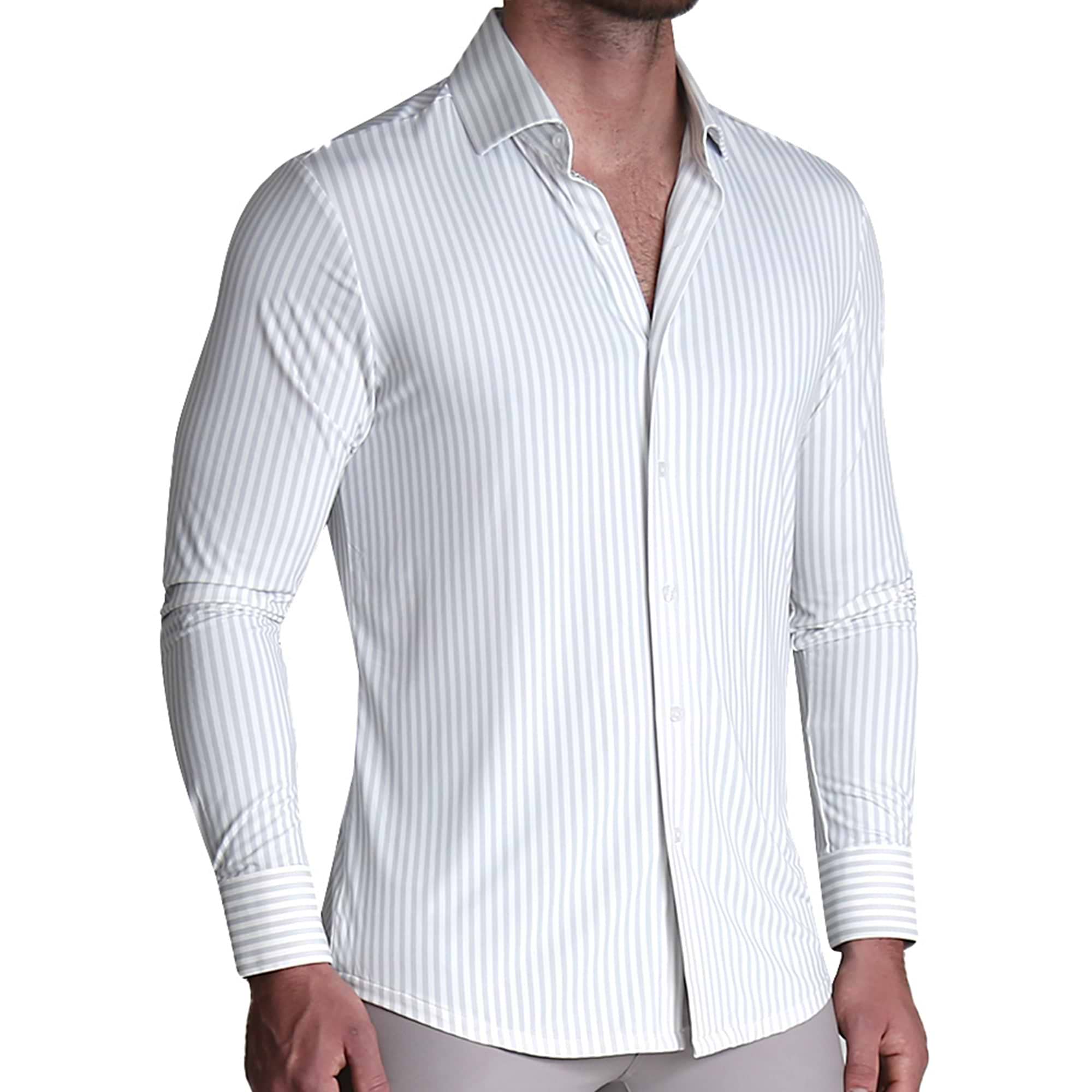 The Aaria Shirt Light Grey Bengal Stripe