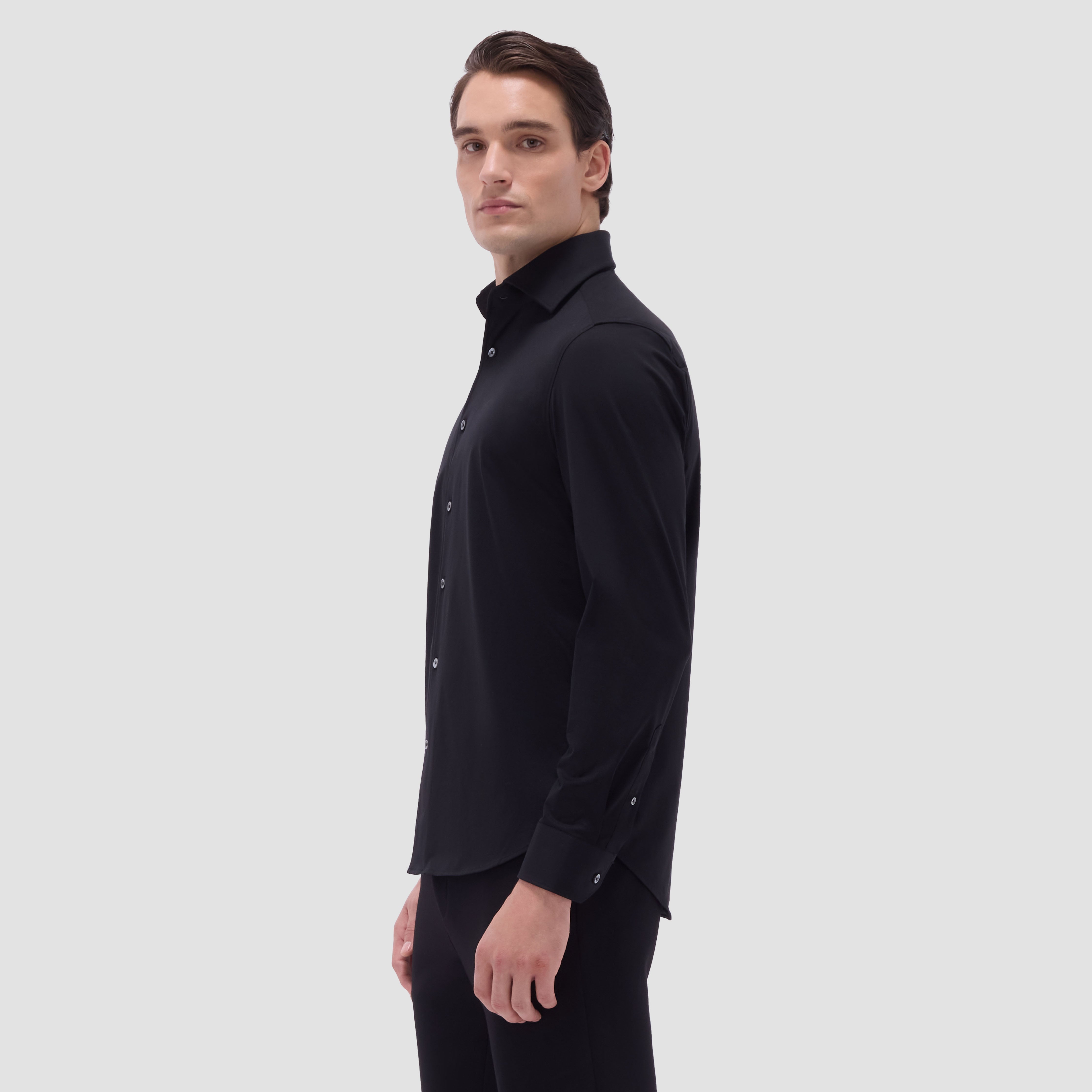 OOOHCotton Devon Long Sleeve Shirt Black