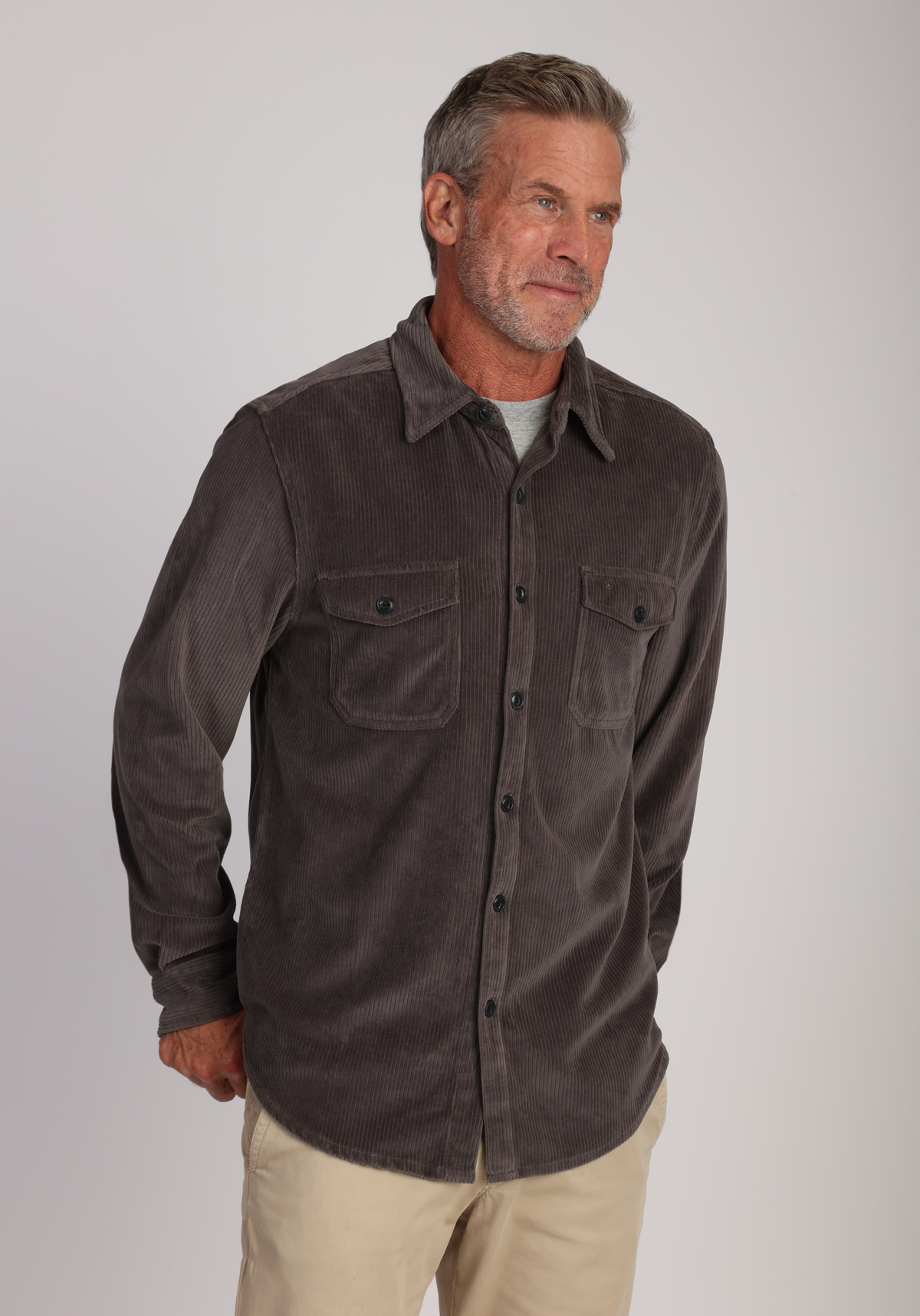 Stretch Ultra Soft Cord Shirt Harley Black