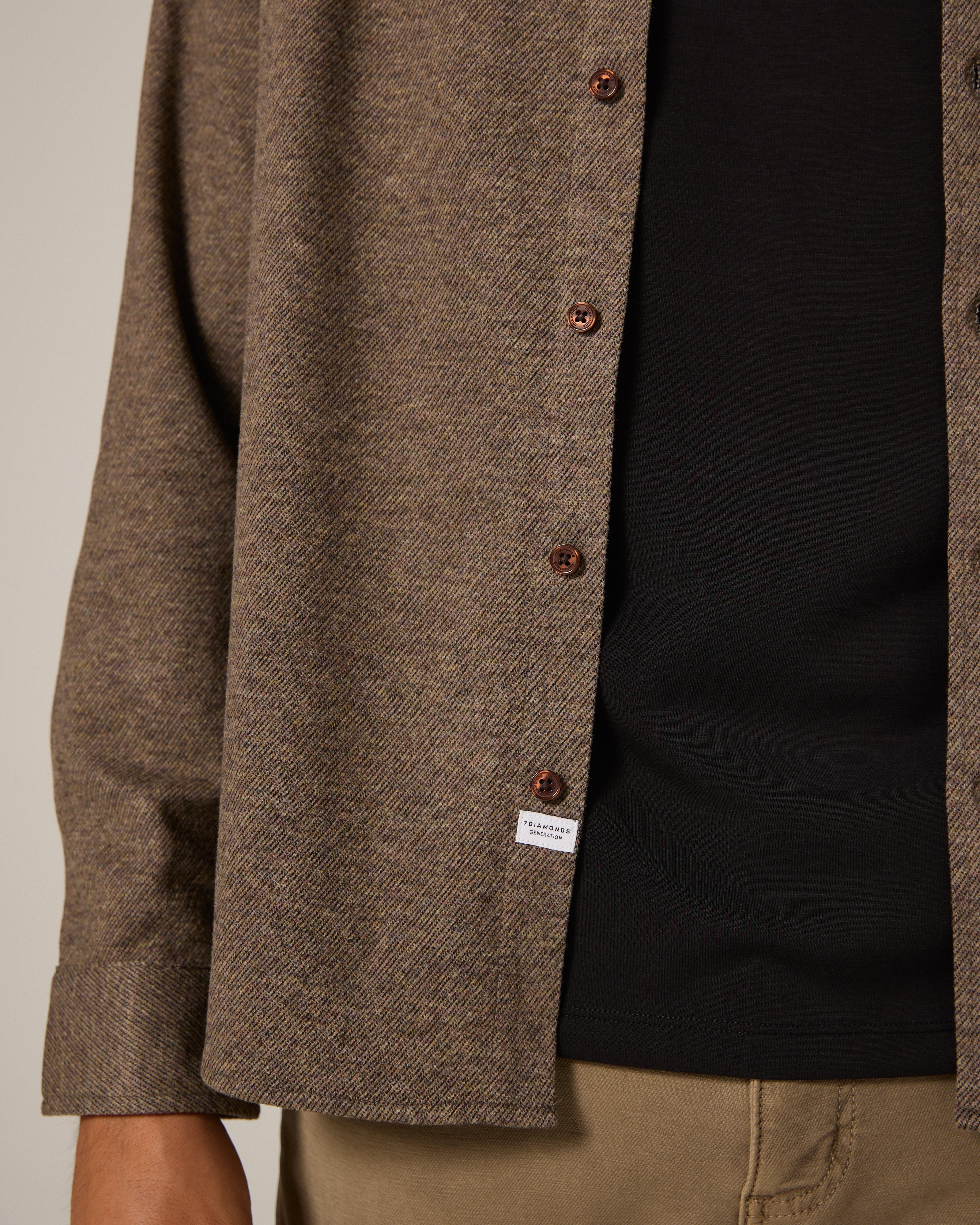 Generation Marled Knit Shirt Brown