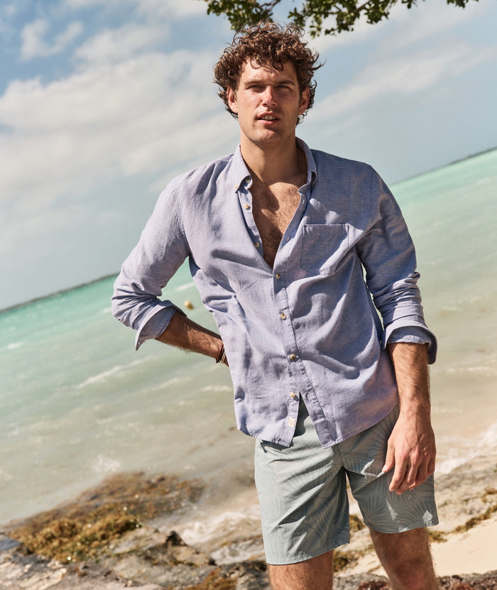 Long Sleeve Better-Than-Linen Shirt Chambray