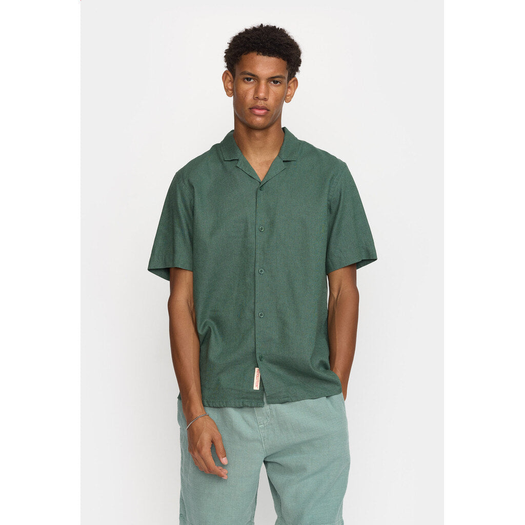 Short-Sleeved Cuban Shirt Dustgreen