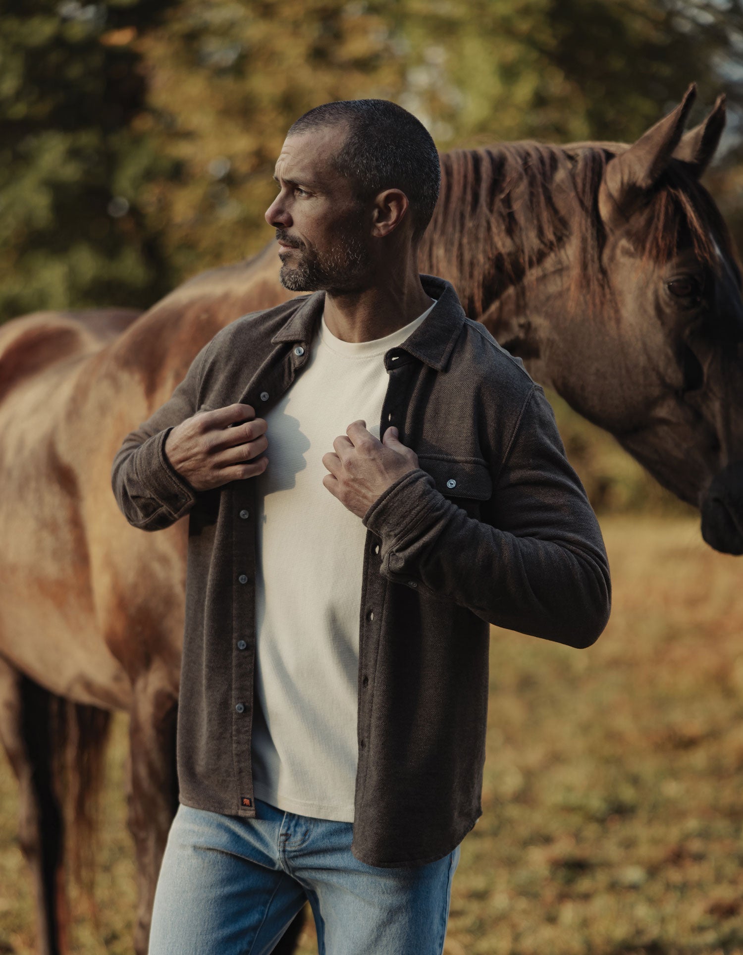 Textured Knit Everyday Shirt Java