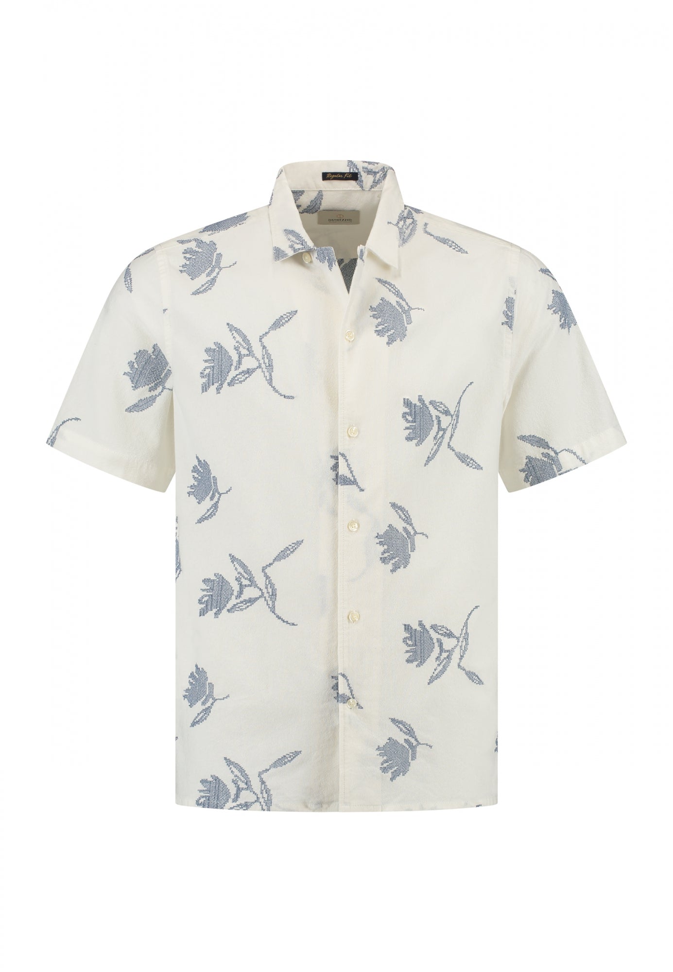 Isidro Embroidered Resort Shirt Provincial Blue