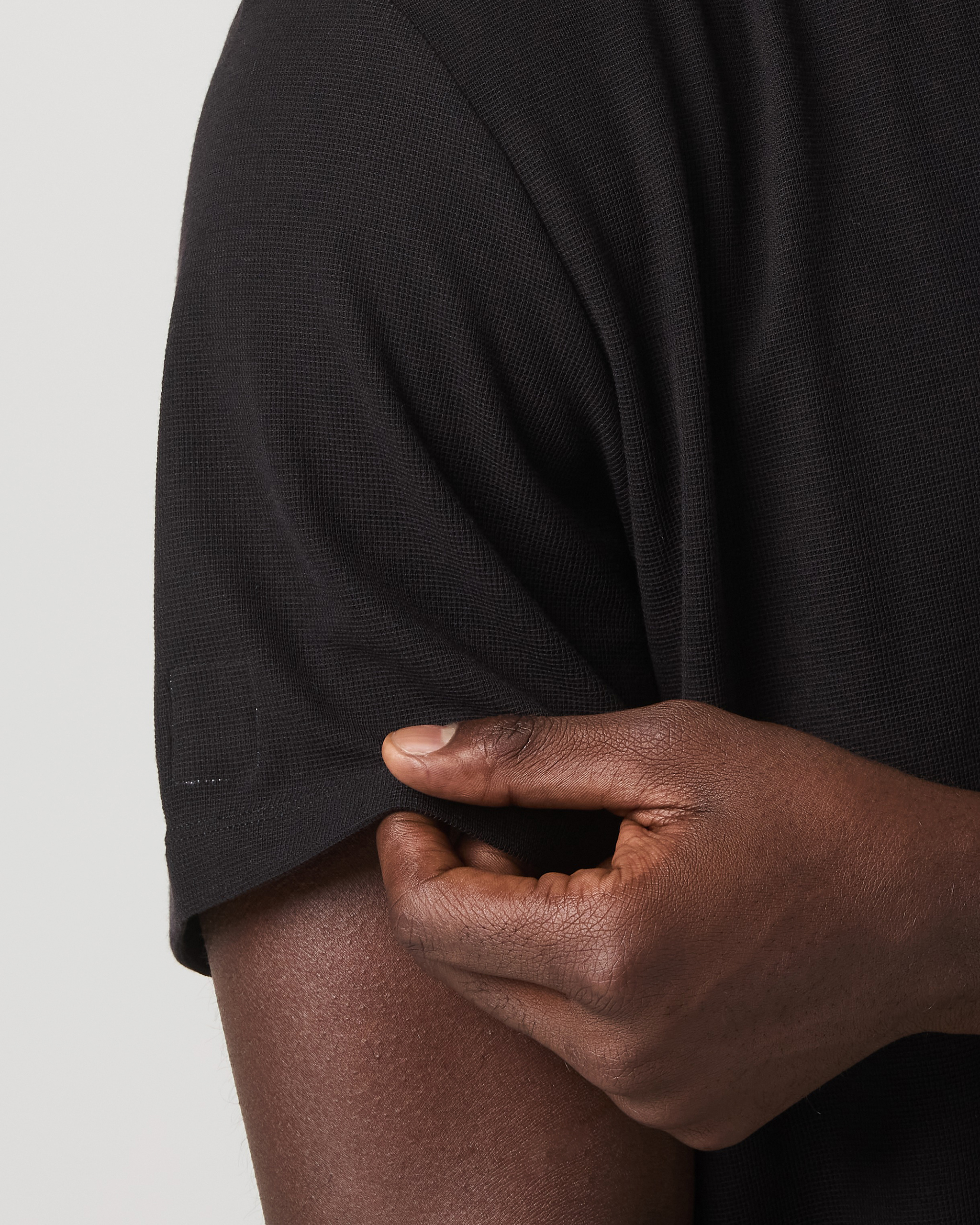 S/S Micro Waffle Tee-Relaxed Black