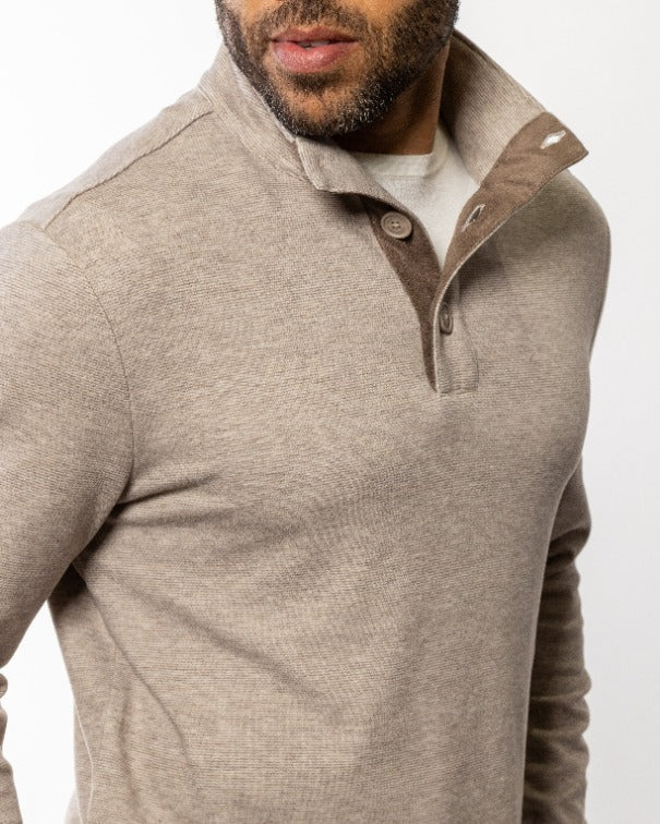 Liam Button Mockneck Wood
