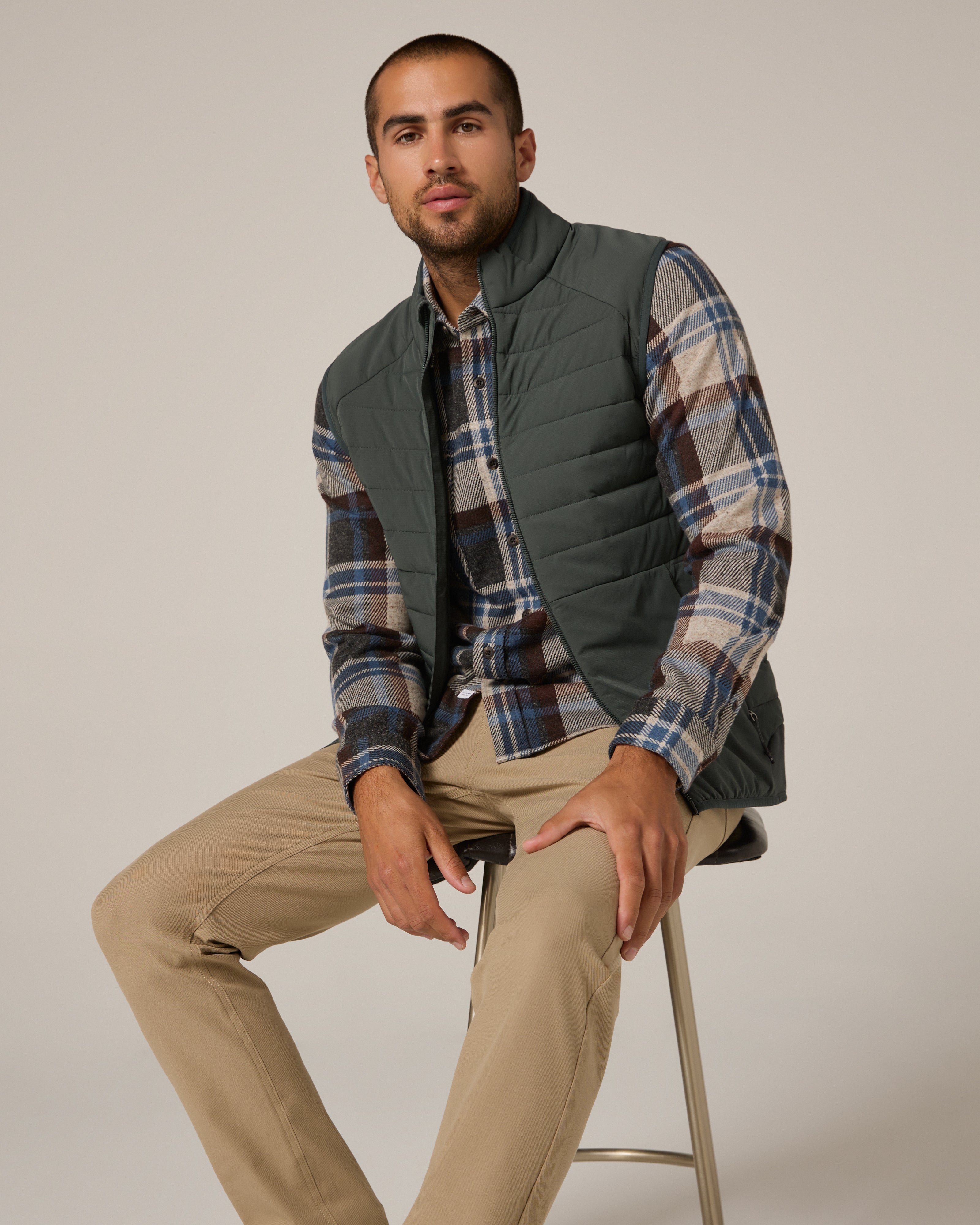 Generation Long Sleeve Plaid Shirt Brown