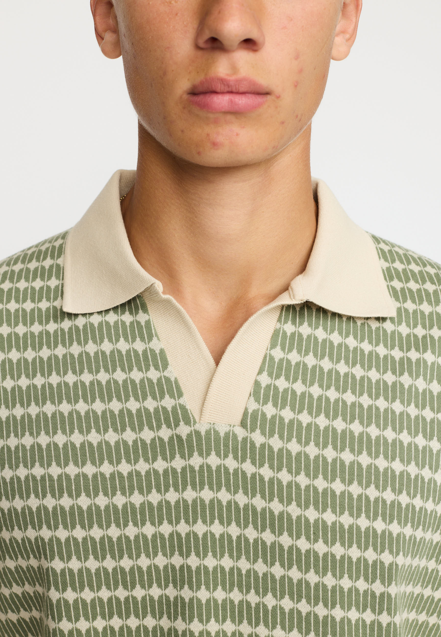 Jaquard Polo Shirt Light Green