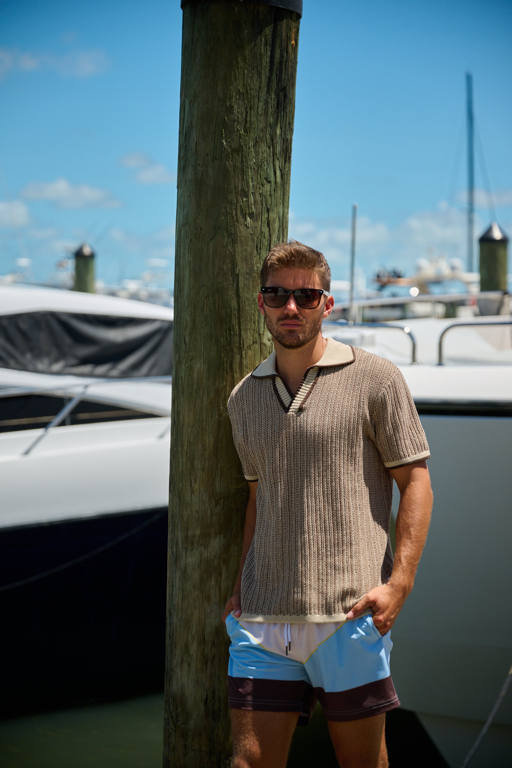 Chocolate Marled Polo Brown