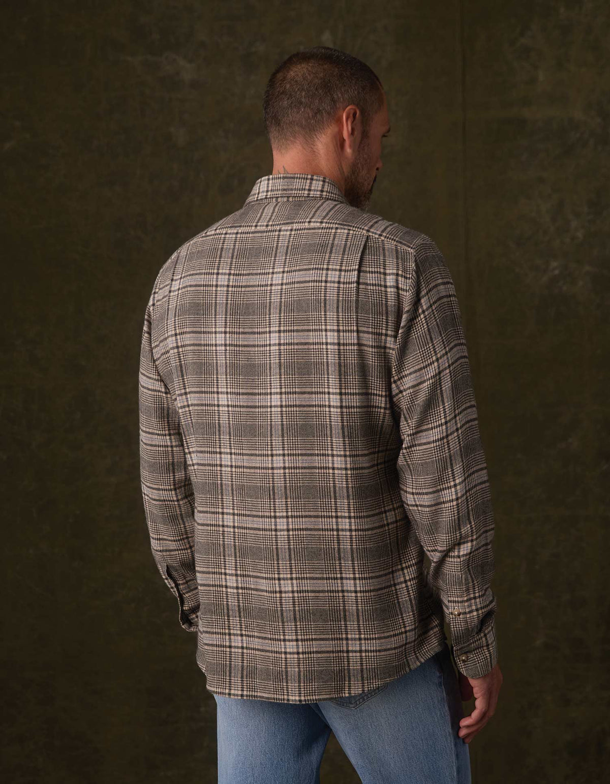 Owen Lightweight Button Up Slate Blue Plaid