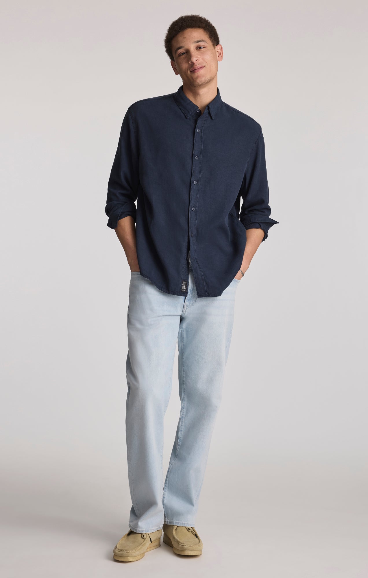 Marlon Relaxed Denim Bleached Ocean Blue