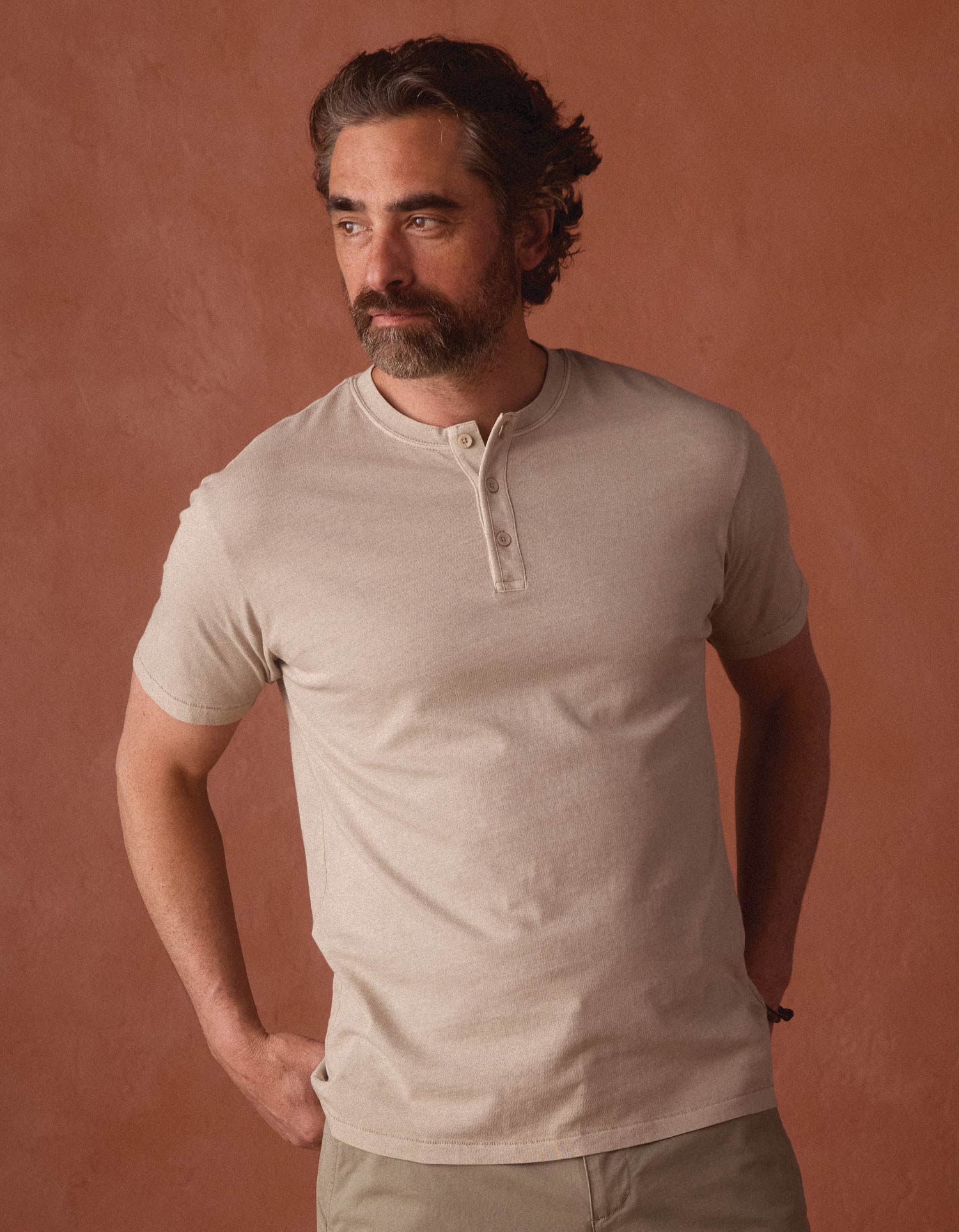 Normal Jersey Henley Tee Pumice