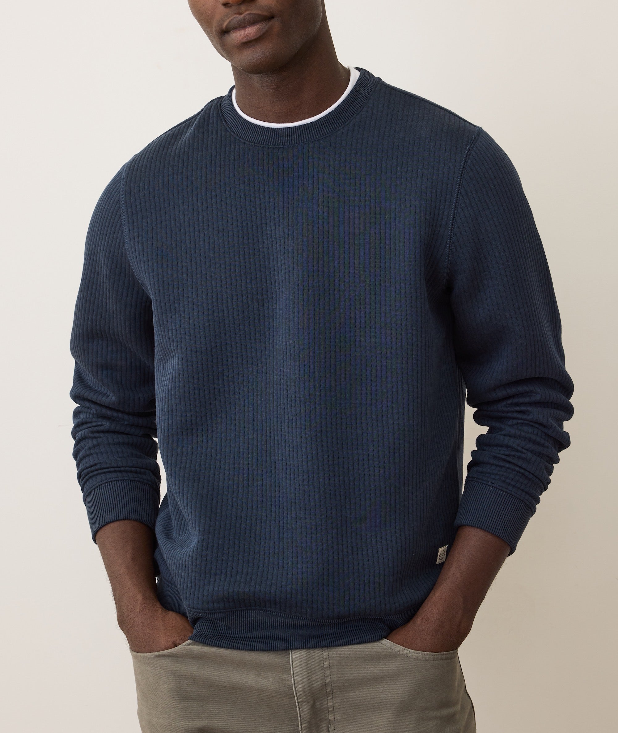 Corbet Quilted Crewneck Navy