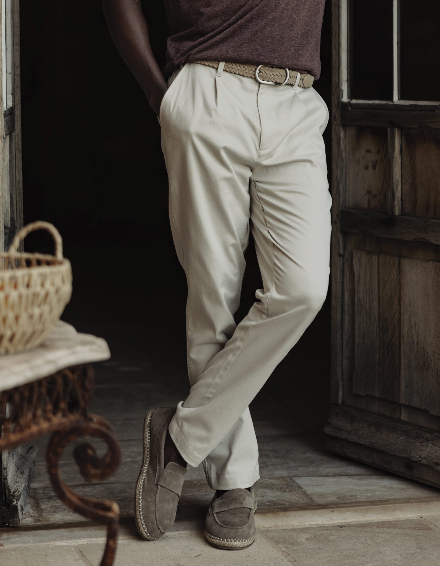 The Normal Trouser in Comfortech Twill Stone