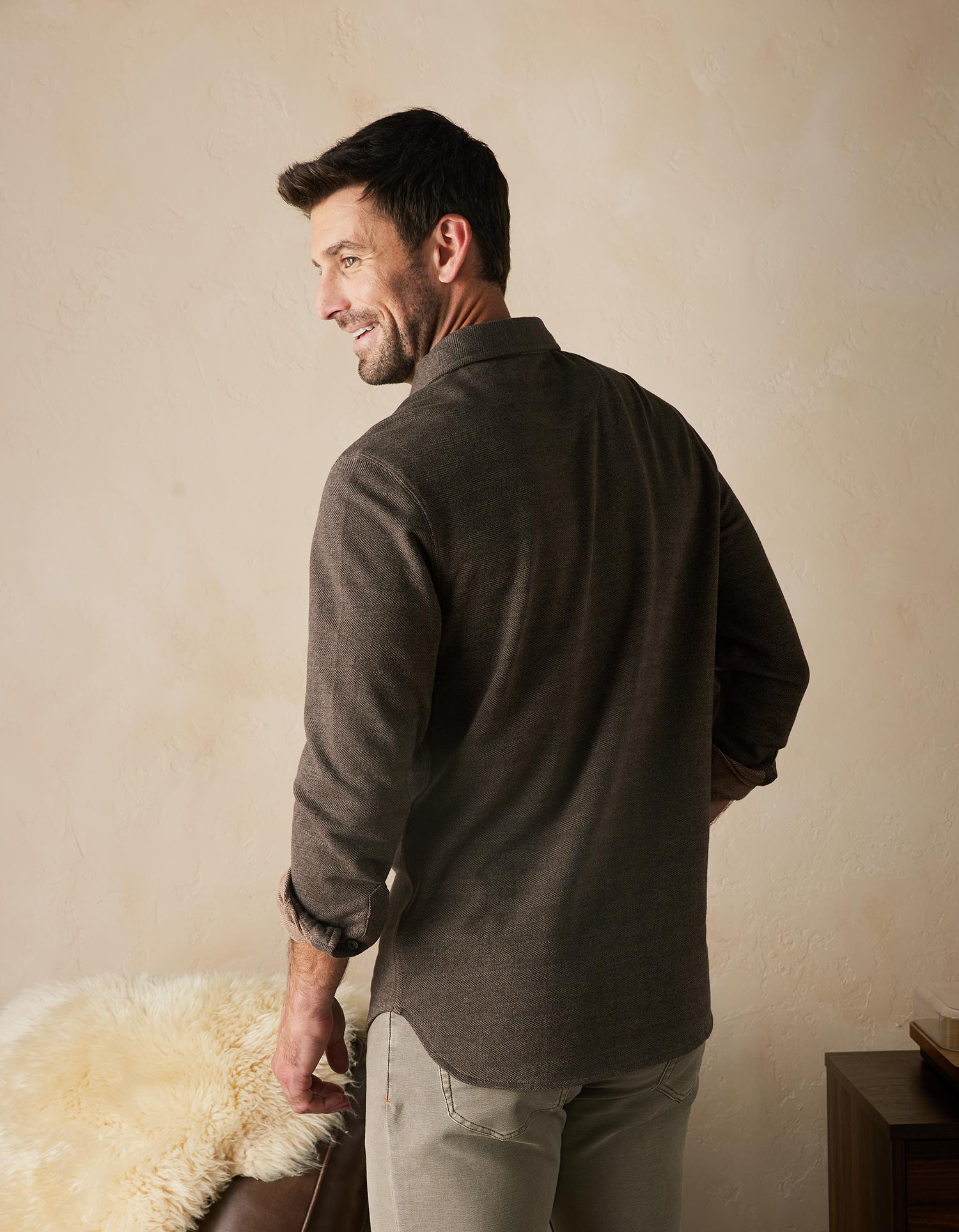 Textured Knit Everyday Shirt Java