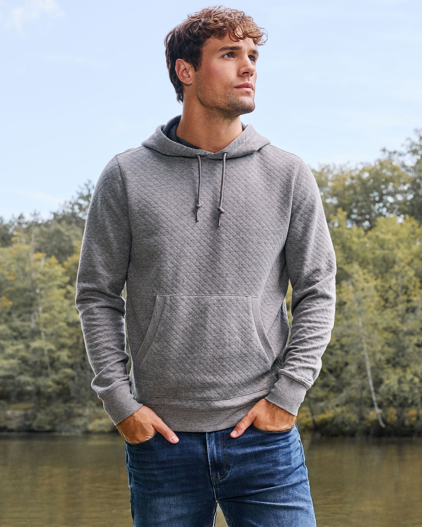 Bradner Quilted Hoodie Grey Heather