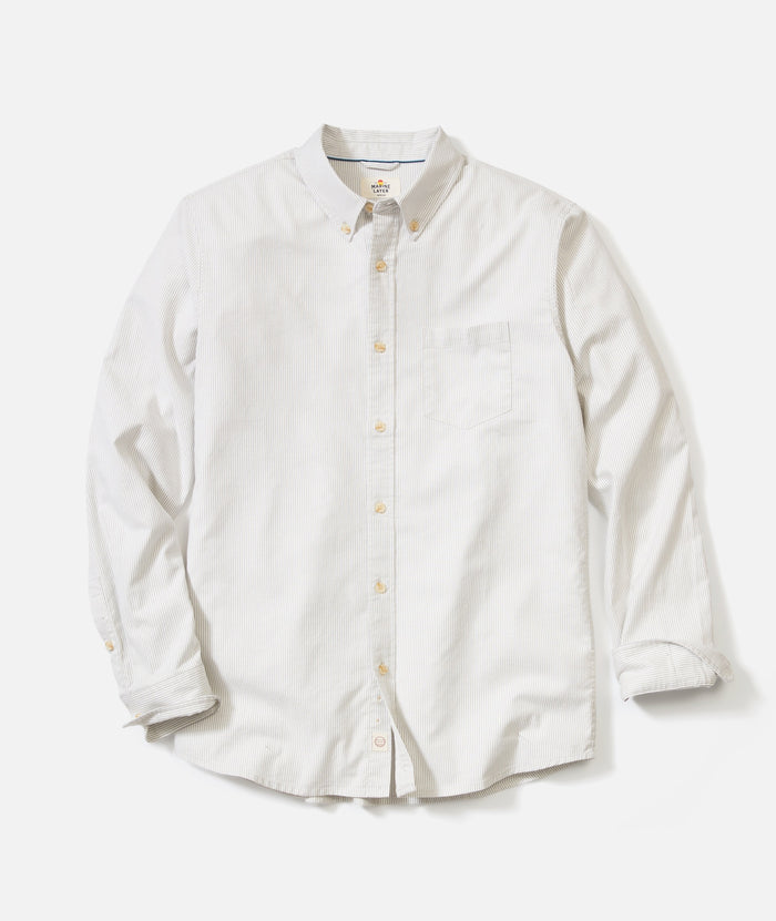 California Oxford Shirt Grey/White Stripe