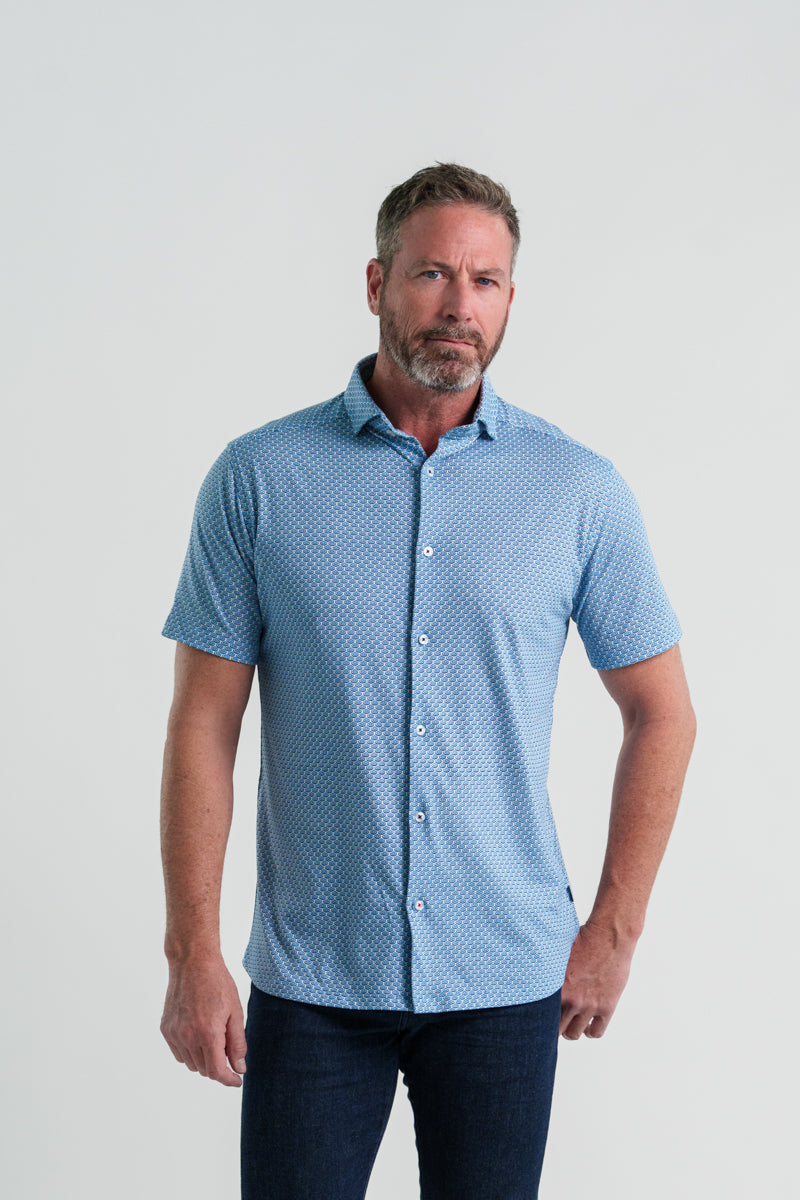 Oval Geo Tech Shirt Med. Blue