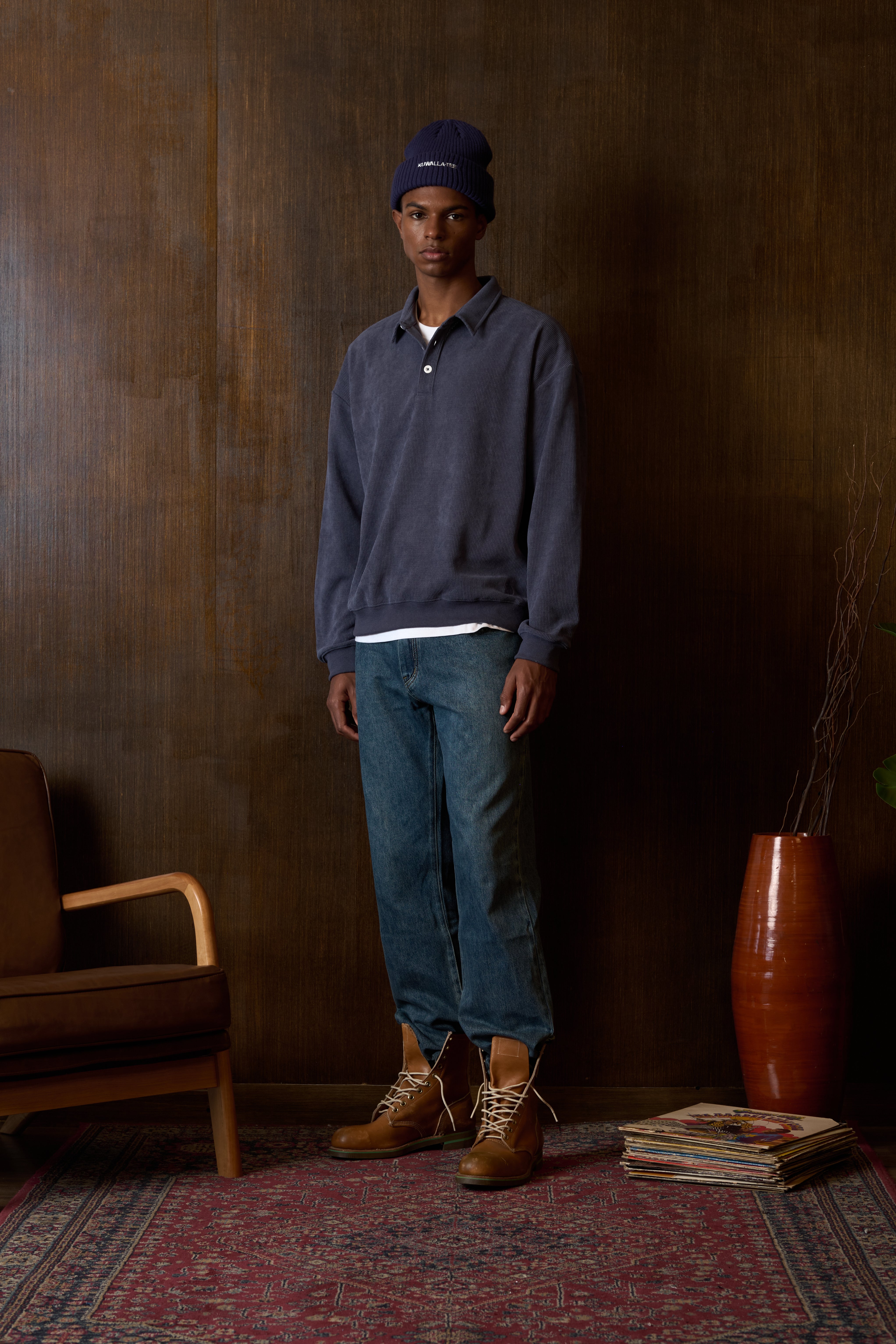 Chenille Polo Dark Blue