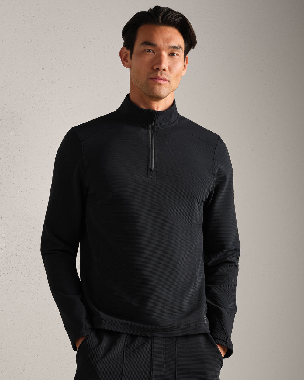 Covert Rib 1/4 Zip Black