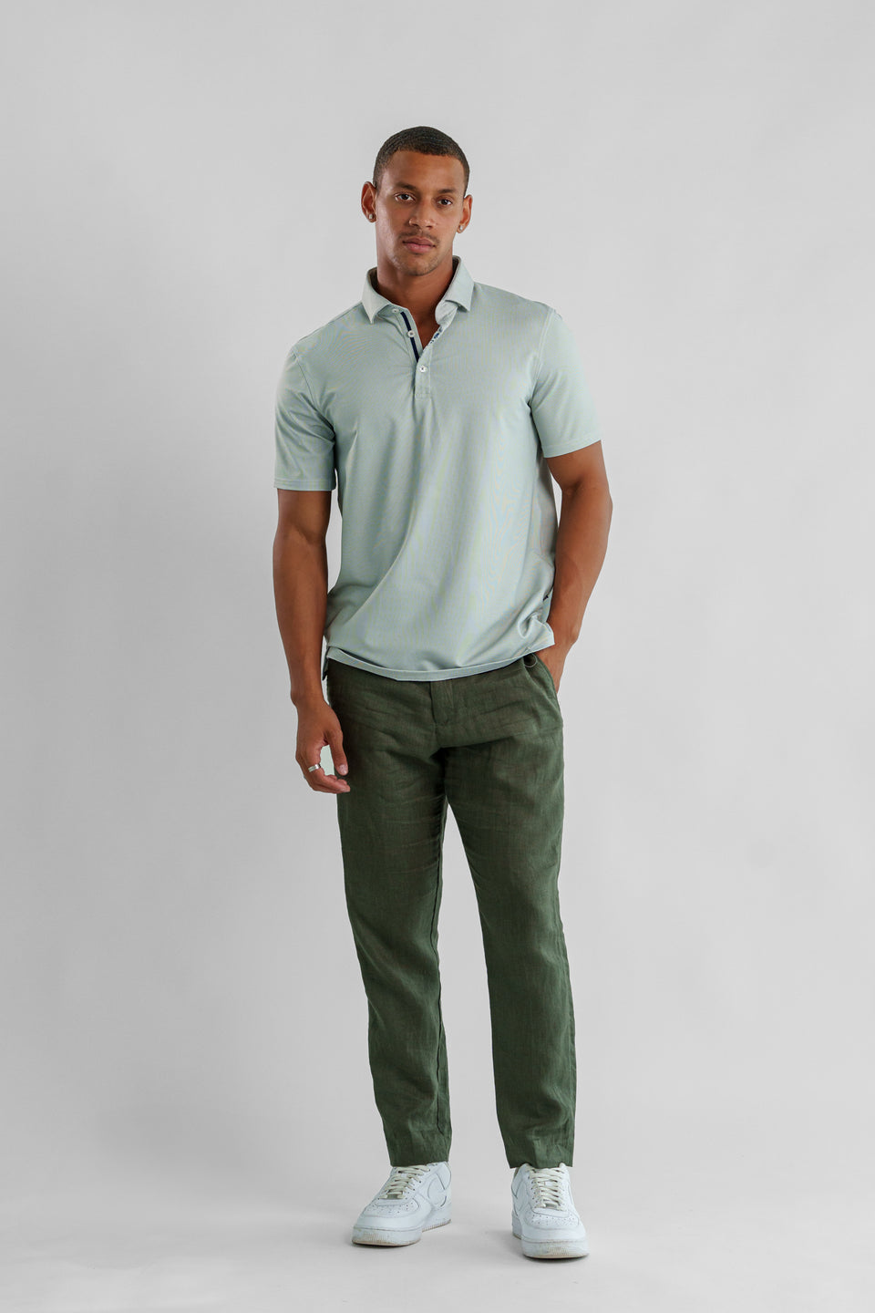 Apex Pique Polo - Basic Birdseye Olive Green