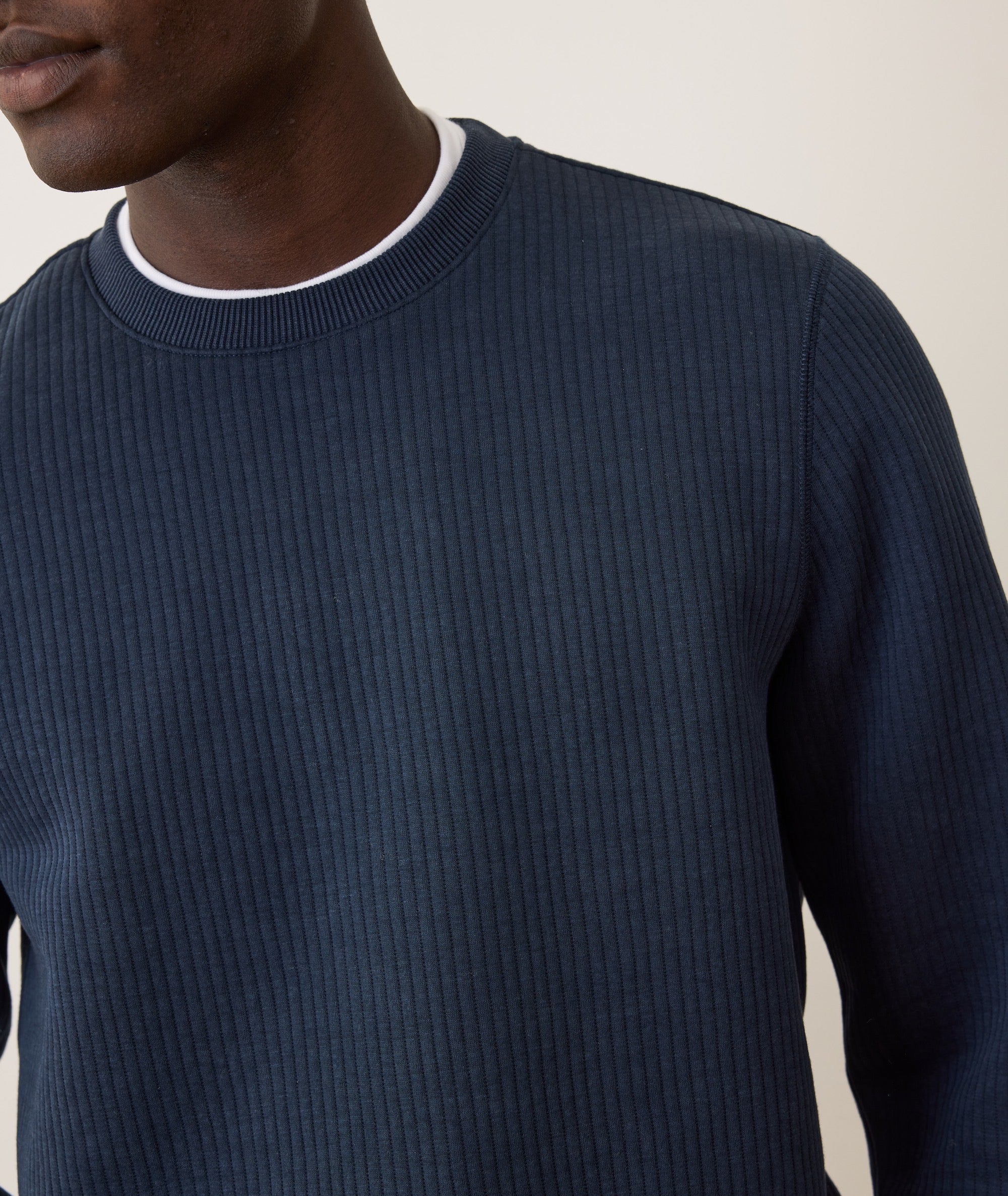 Corbet Quilted Crewneck Navy
