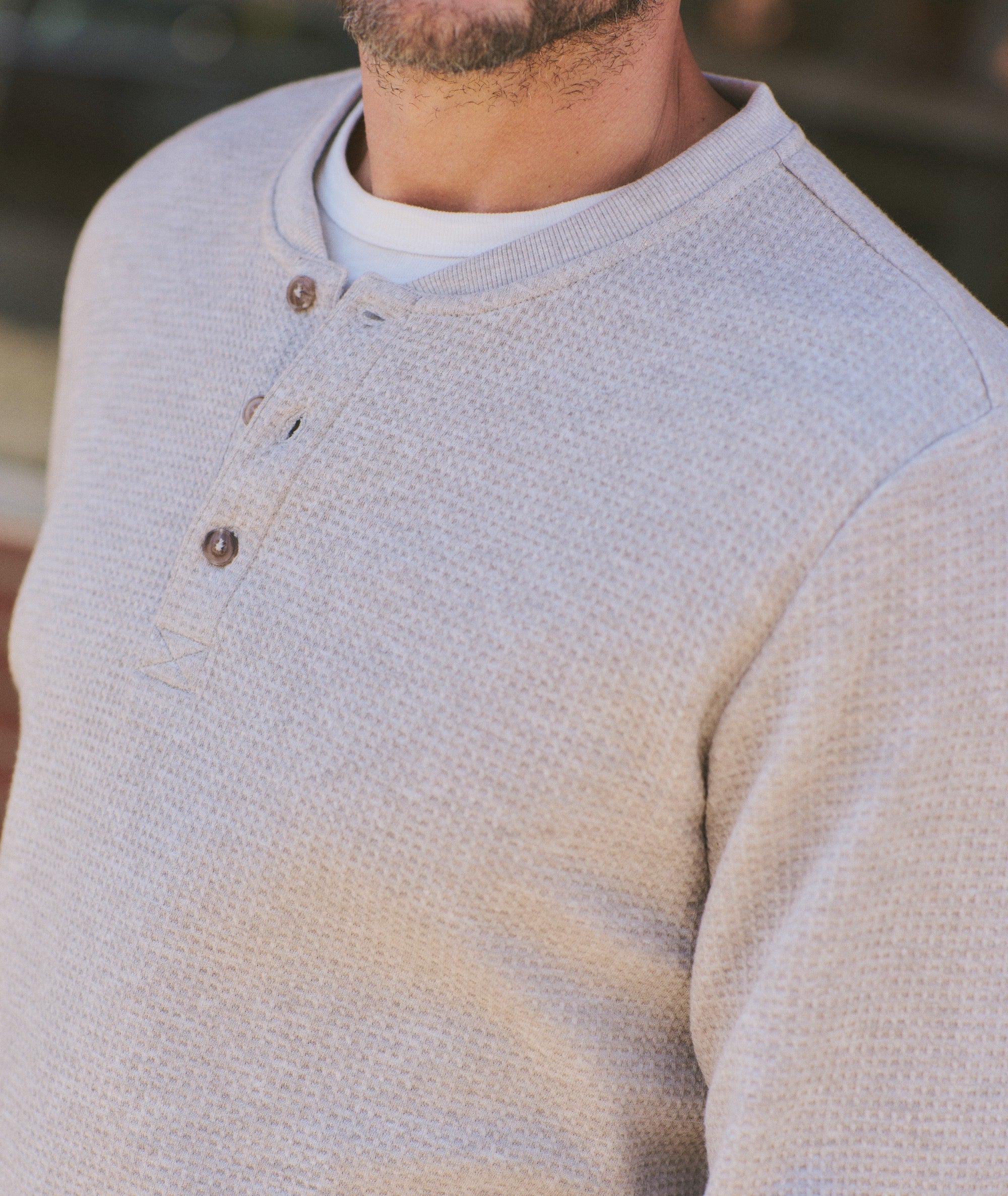 Waffle Henley Oatmeal