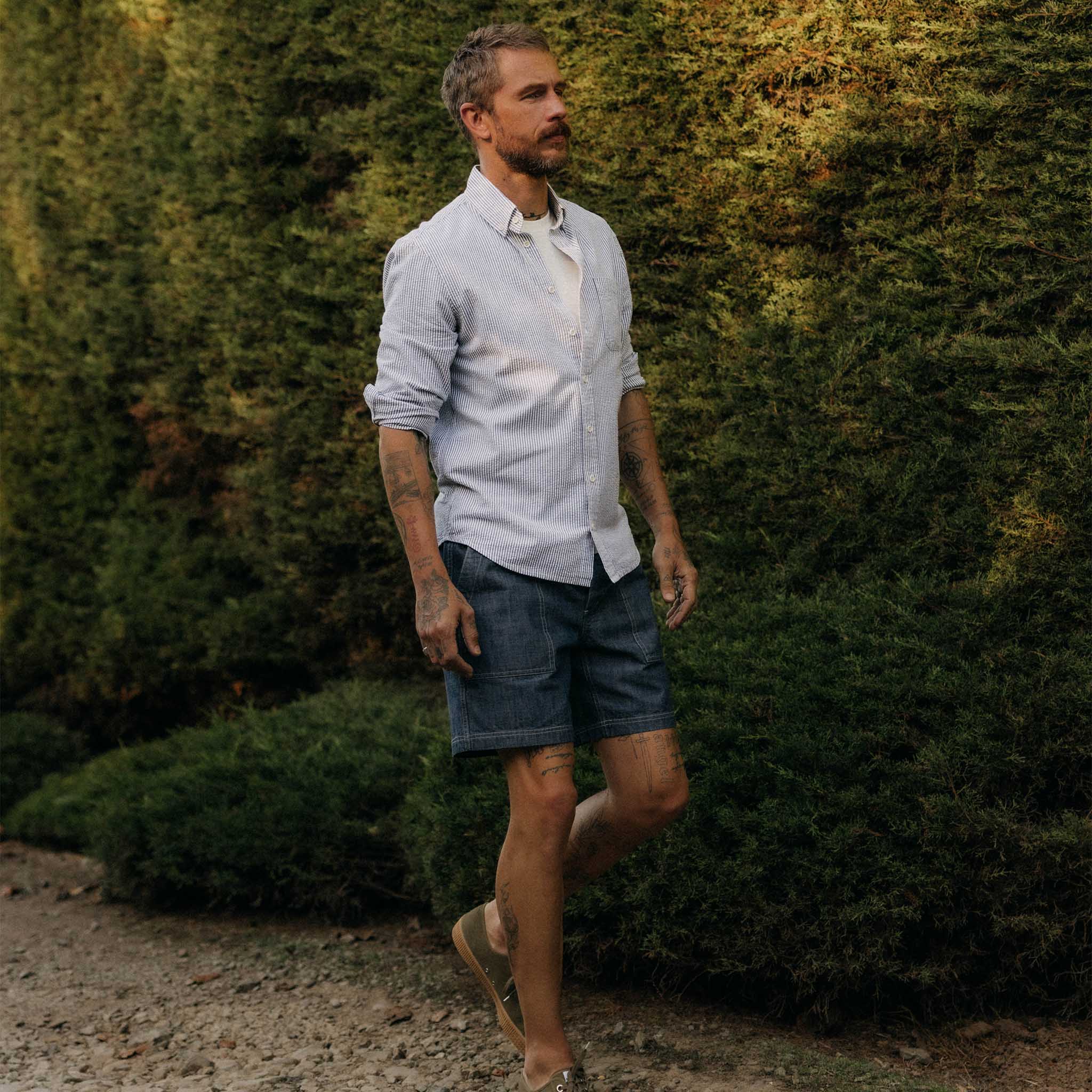 The Jack Shirt Navy Stripe Seersucker