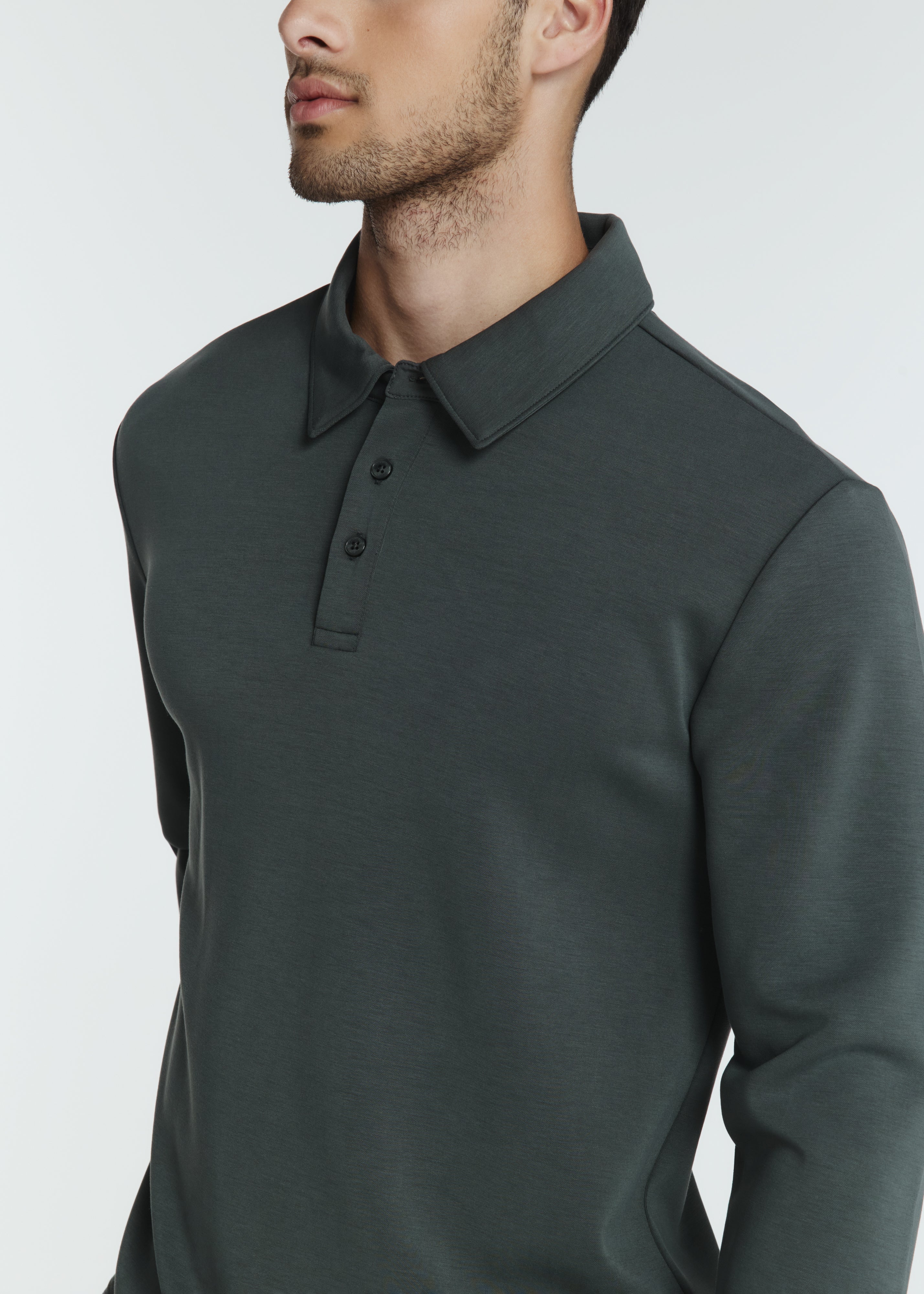 Rev Long Sleeve Polo Basil