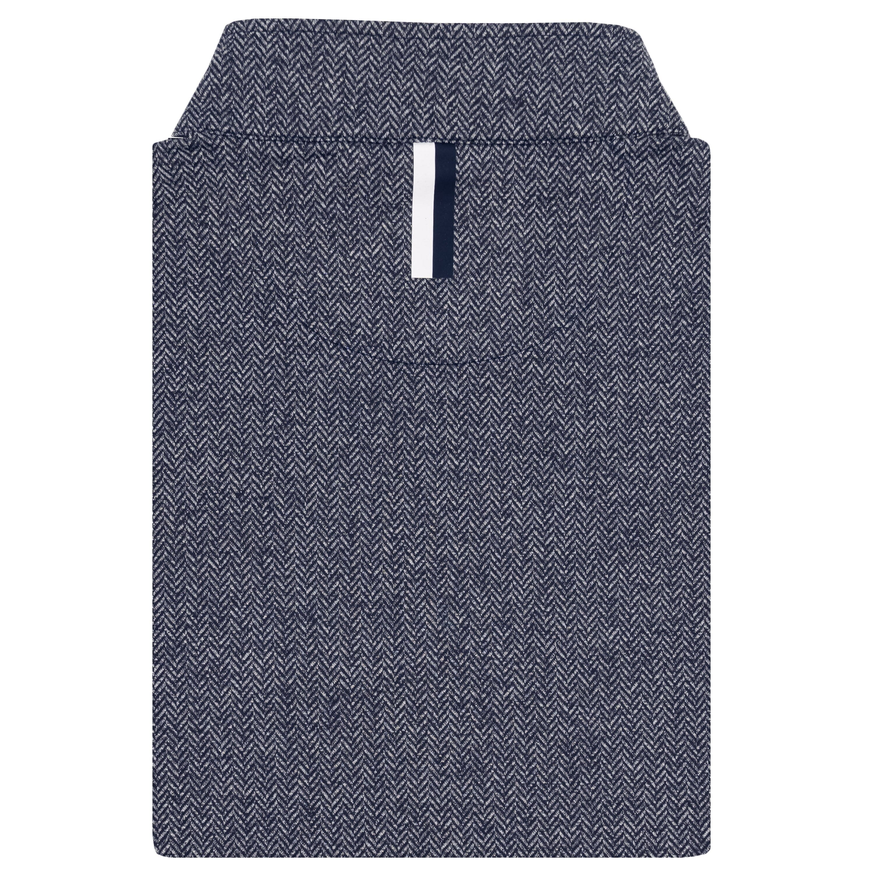 Herringbone Jacquard Q-Zip Fleet Navy/White