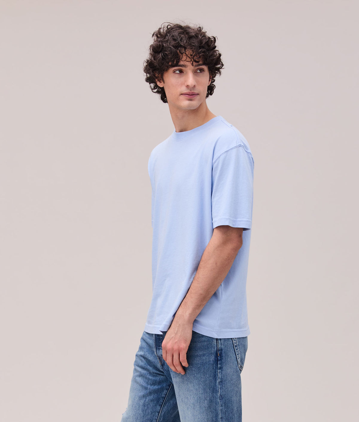 Relaxed Short Sleeve Tee Chambray Blue