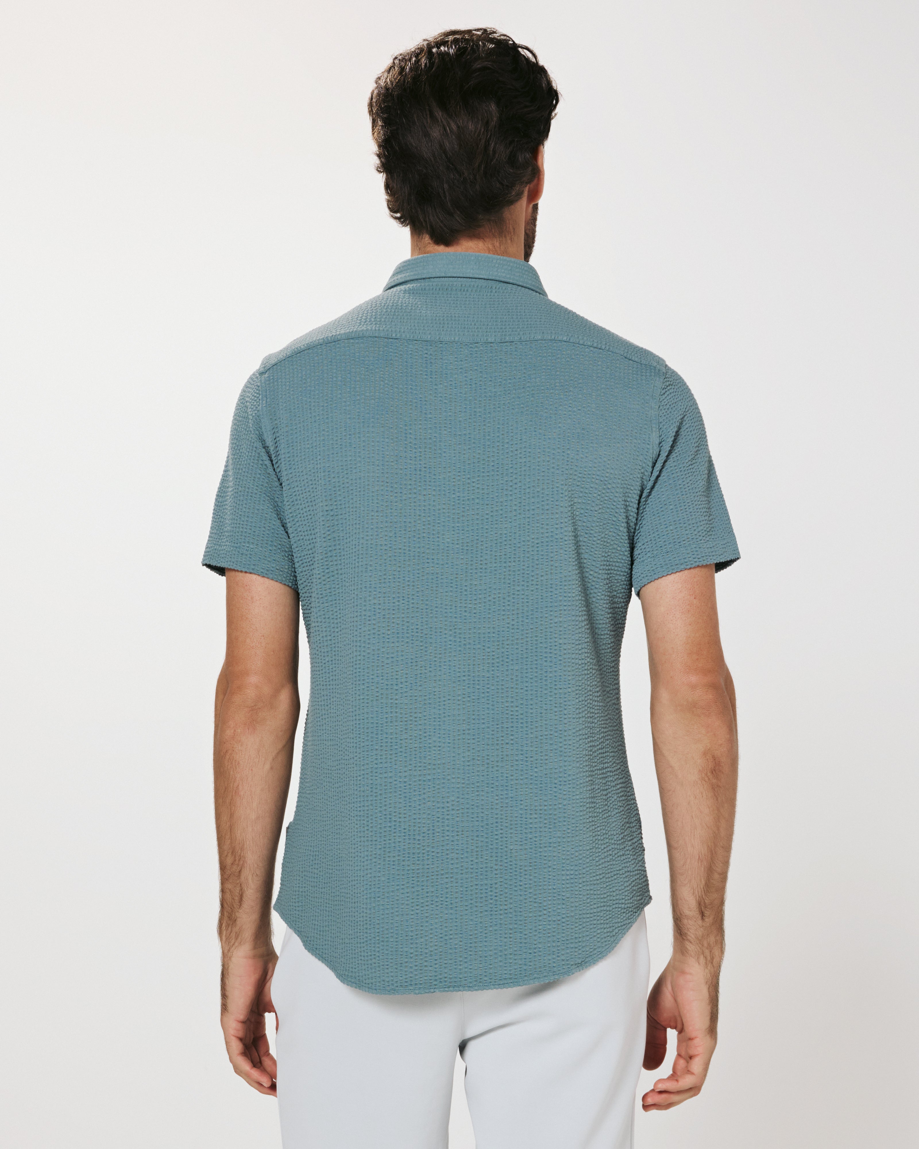 Bennet Seersucker Shirt Stone Blue