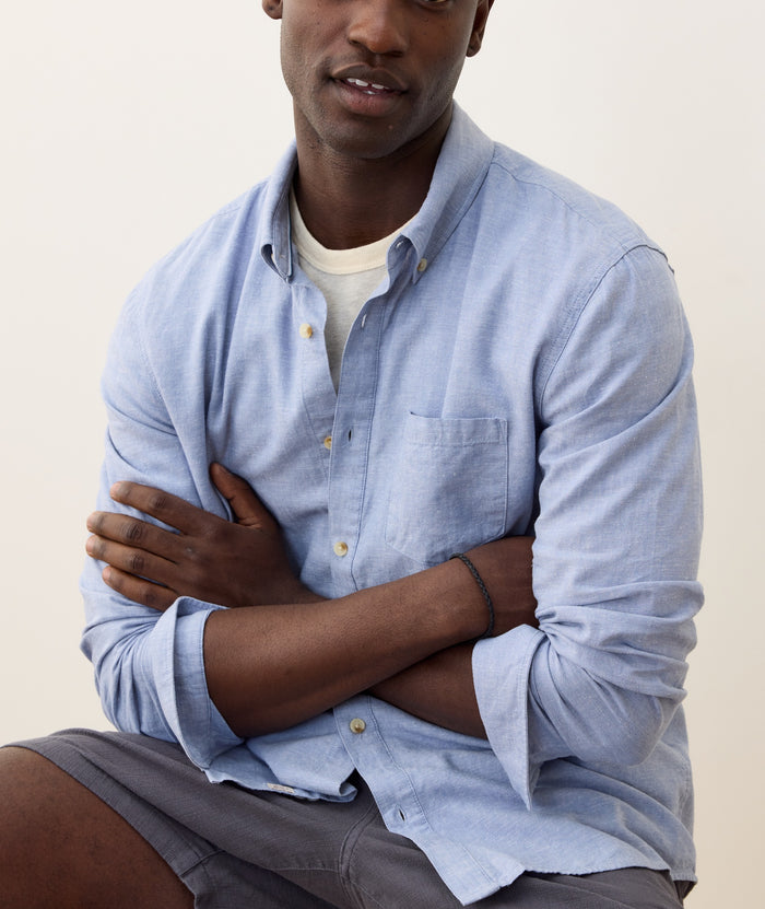 Long Sleeve Better-Than-Linen Shirt Chambray