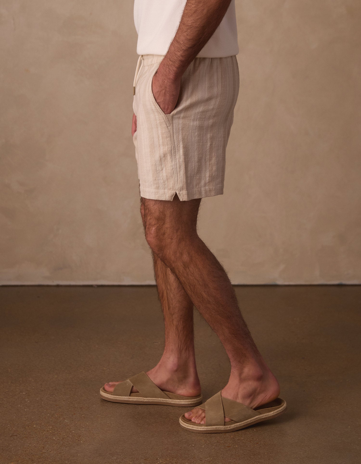 Freshwater Stripe Short Sandstone