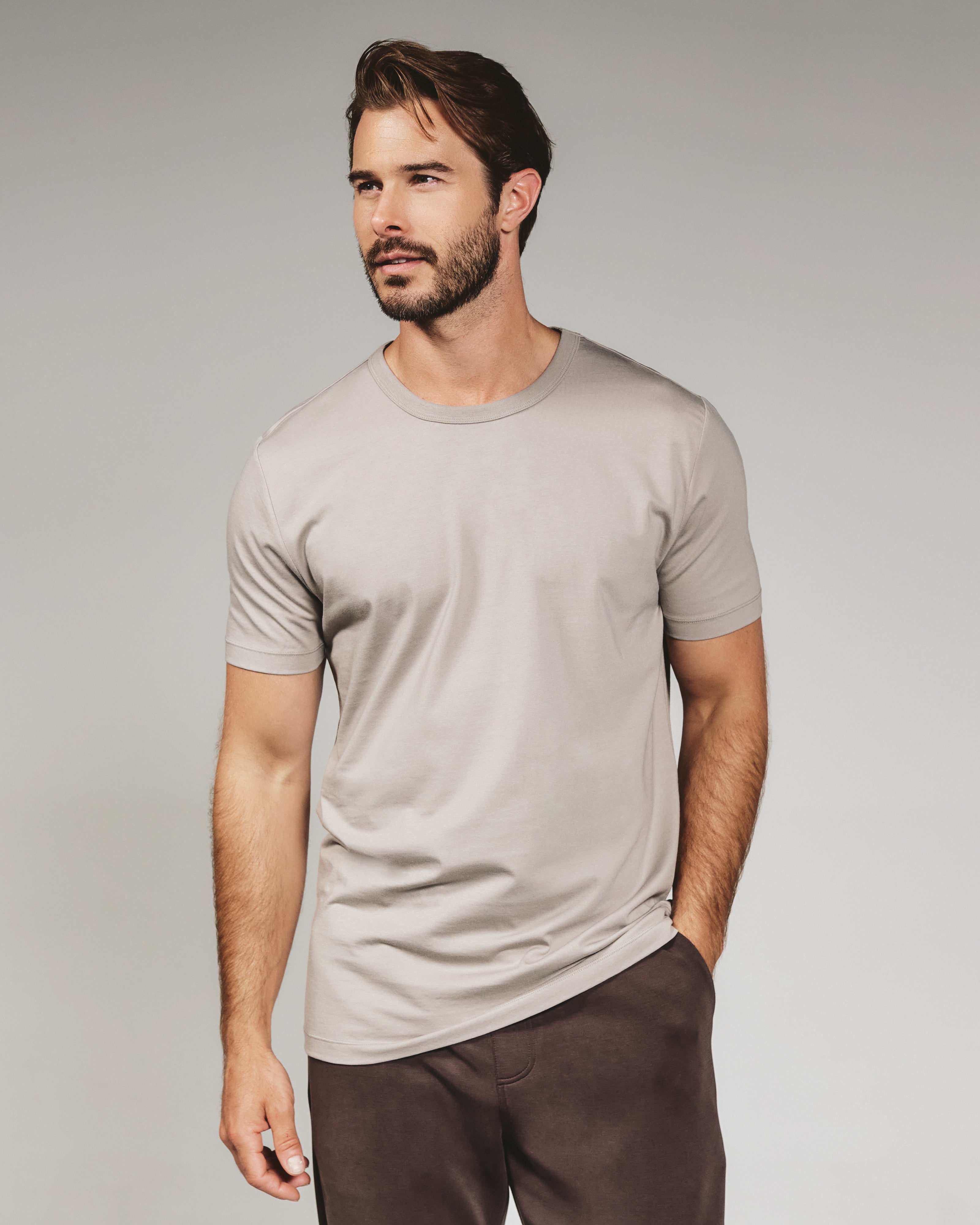 Modal Tee Smokey Taupe