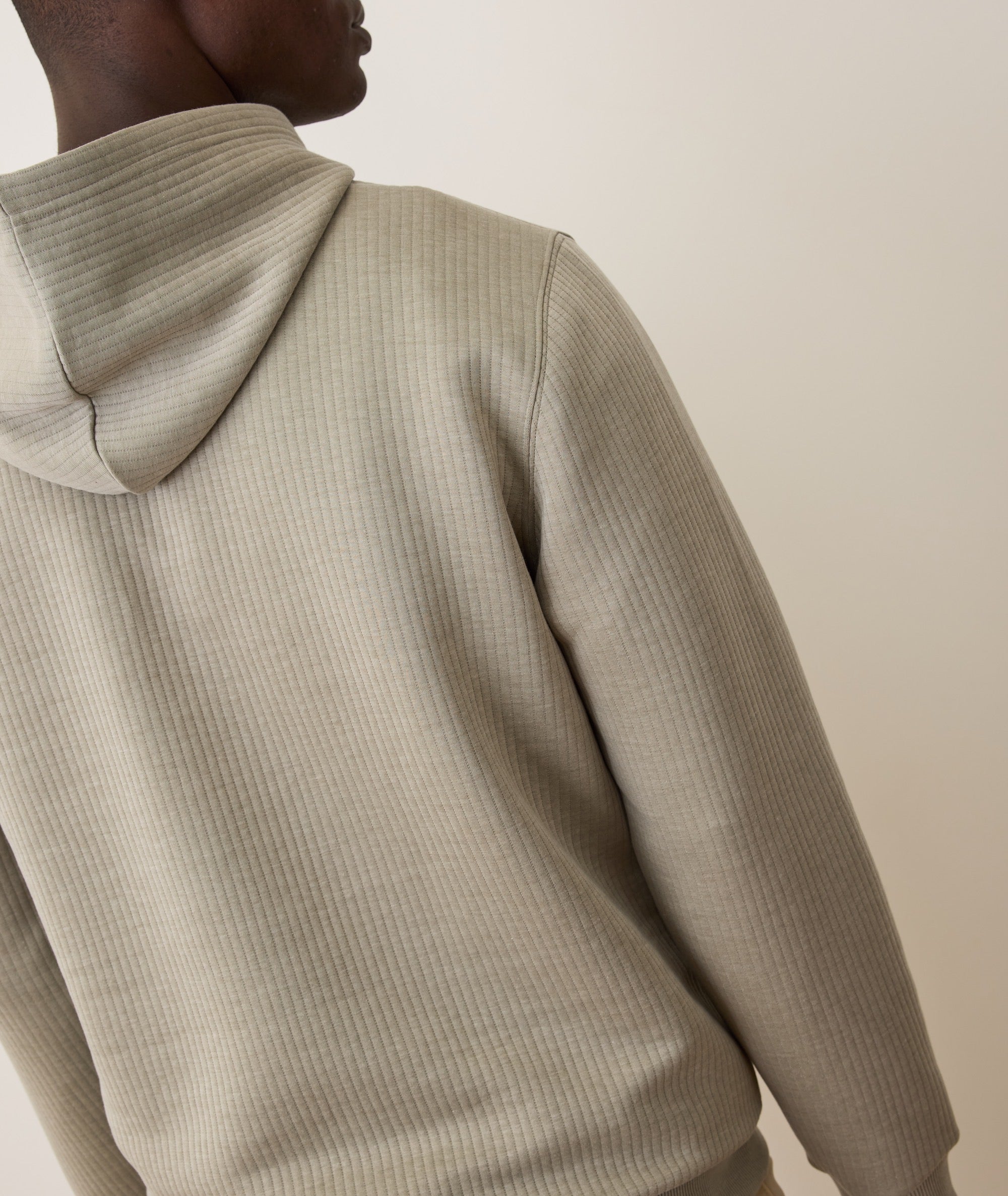 Corbet Quilted Hoodie Taupe