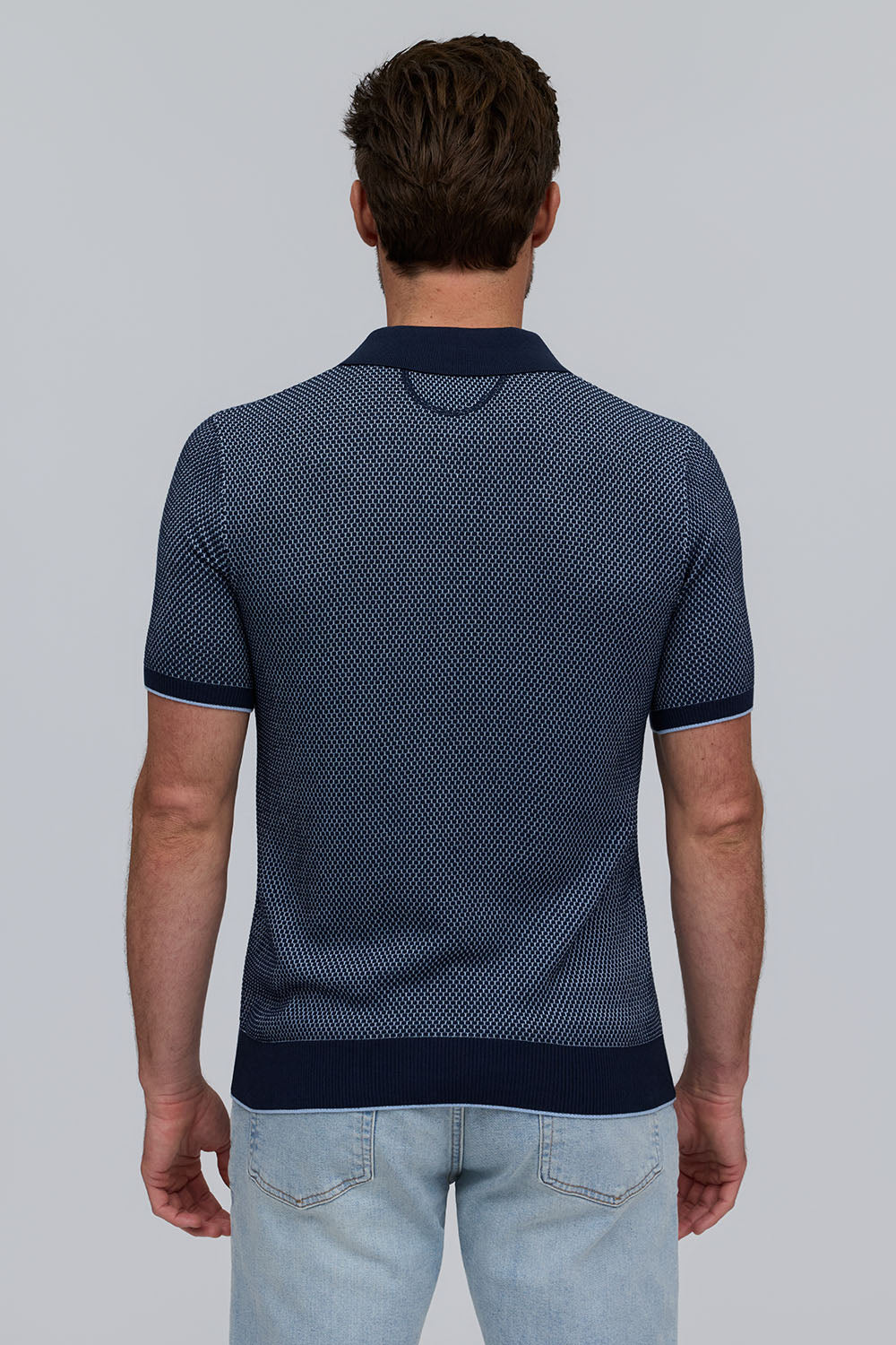 Honeycomb Polo Navy