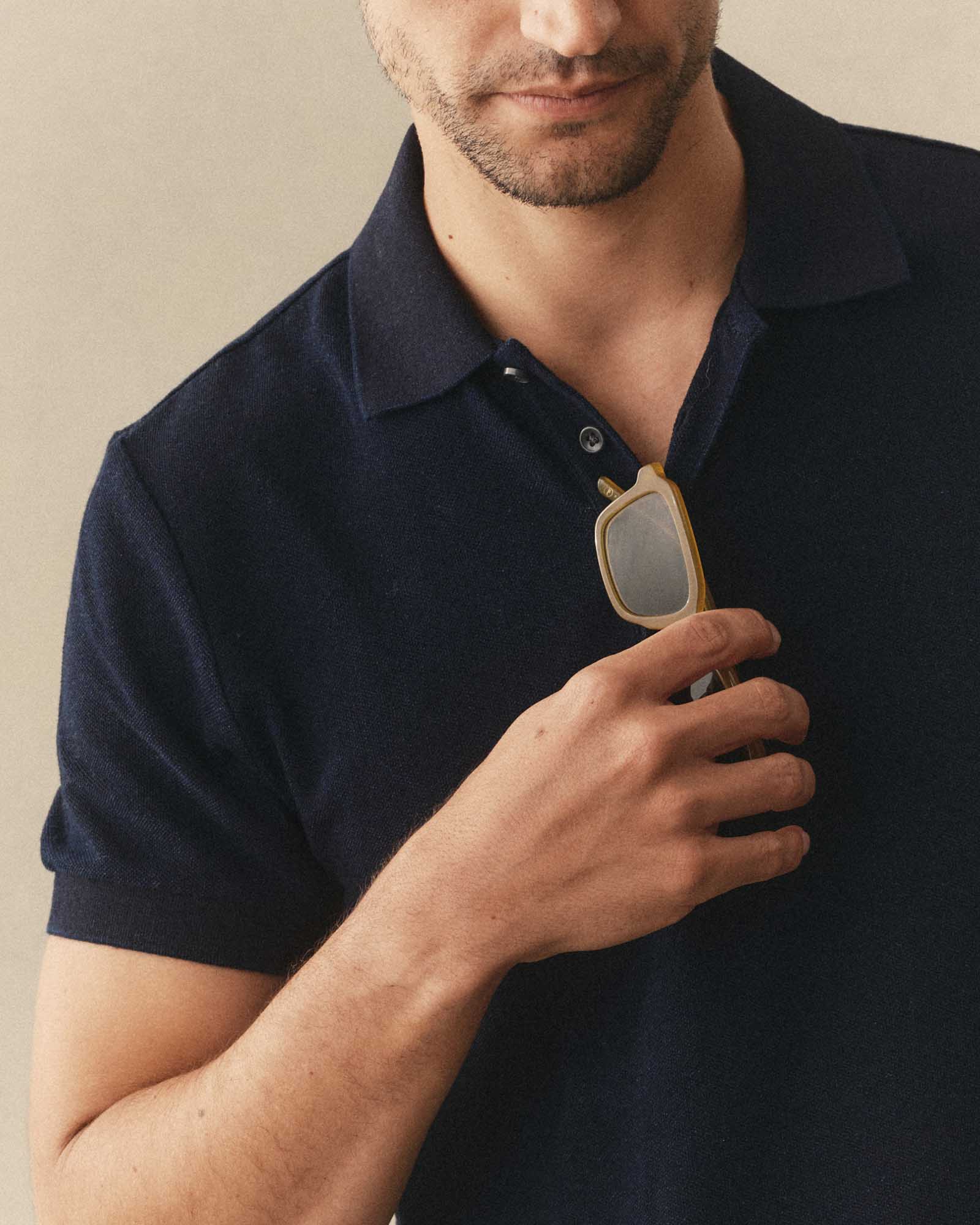 The Pacific Polo Rinsed Indigo Pique