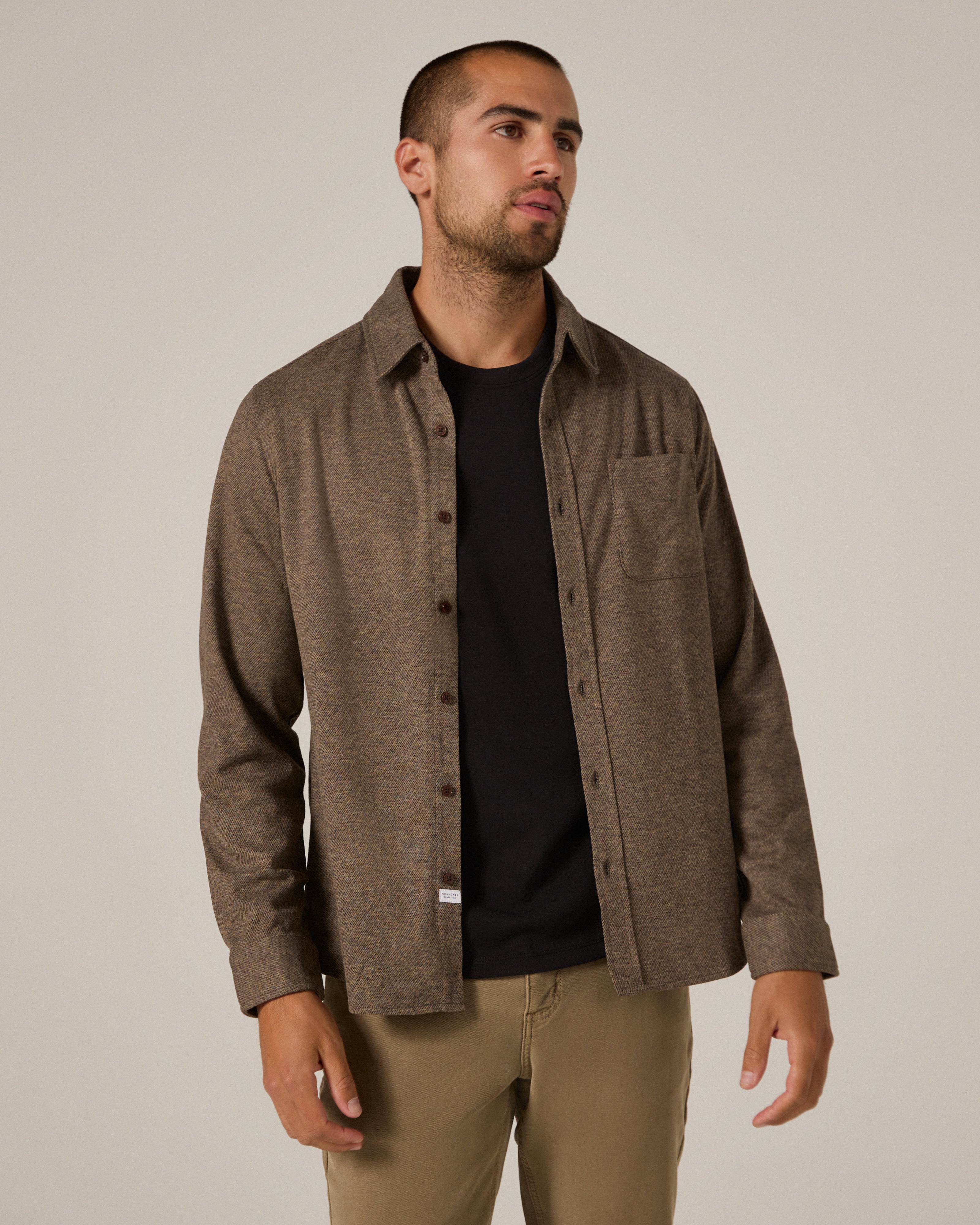 Generation Marled Knit Shirt Brown