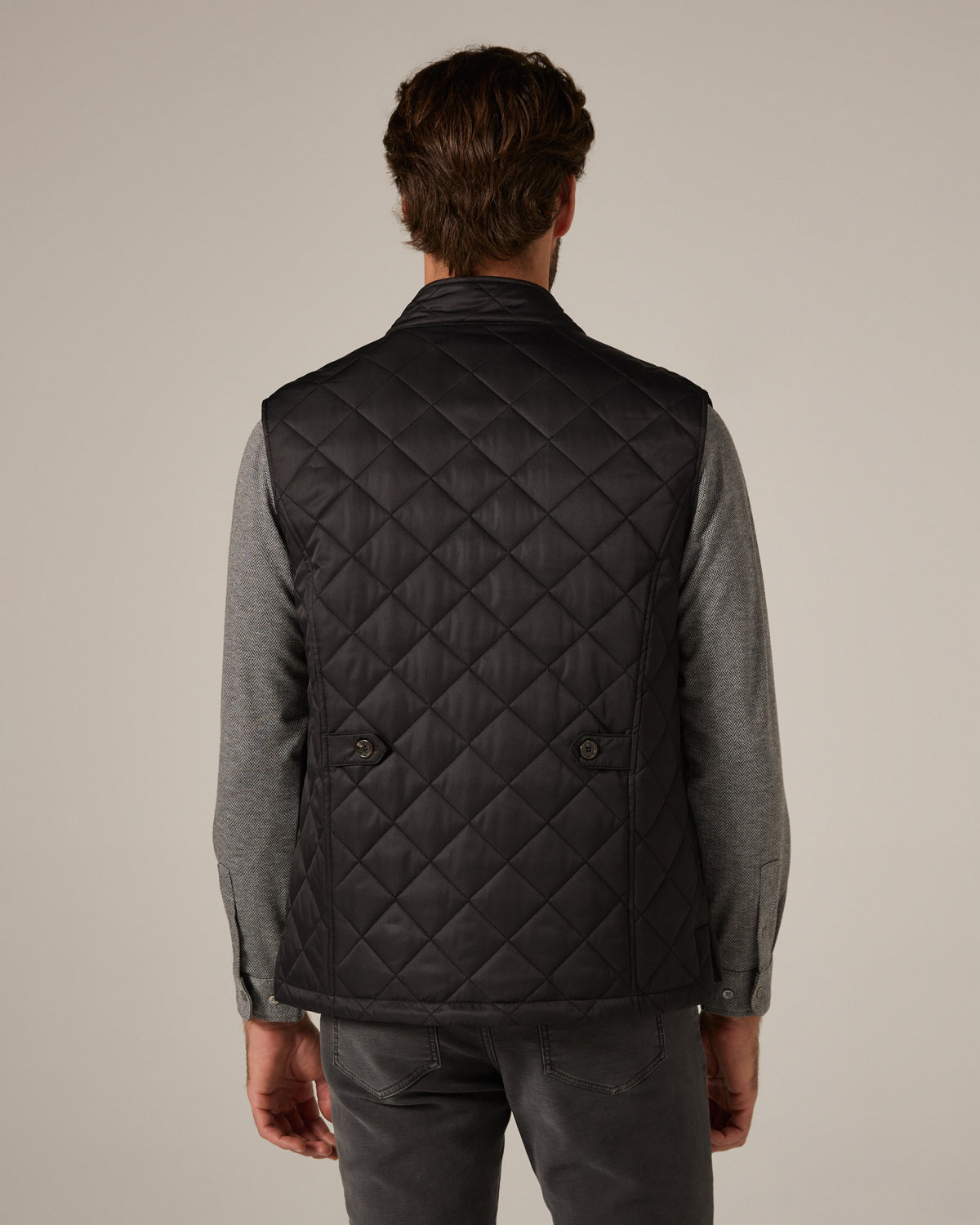 Crest Quilted Vest Navy