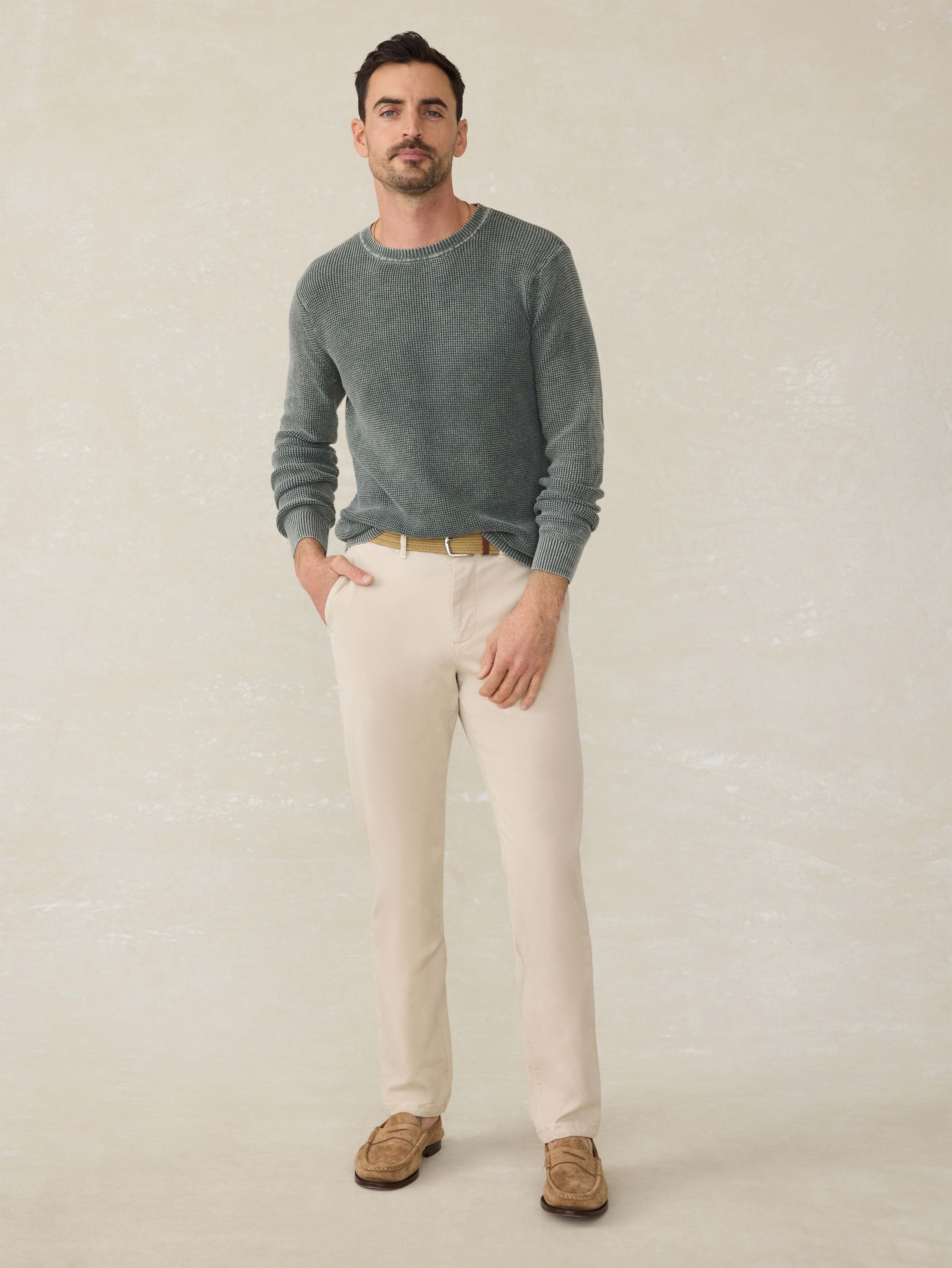 Sunwashed Crewneck Sweater Mountain Olive