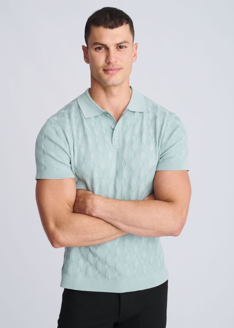 Textured Silk Tencel Polo Stalk