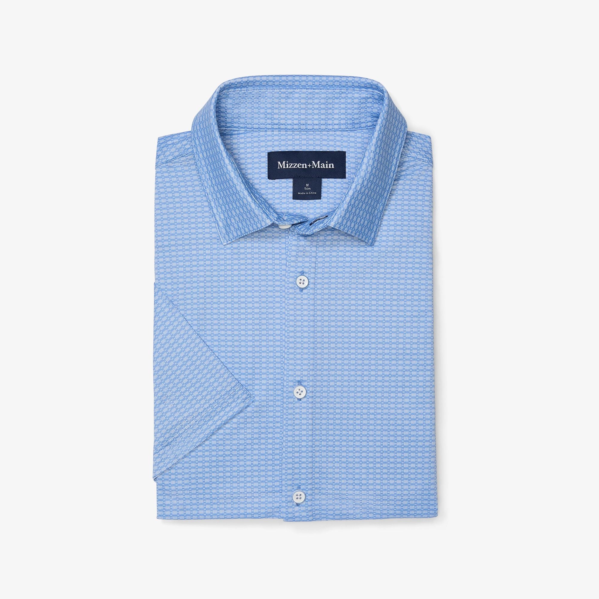 Halyard Short Sleeve Dress Shirt Provence Woven Tile