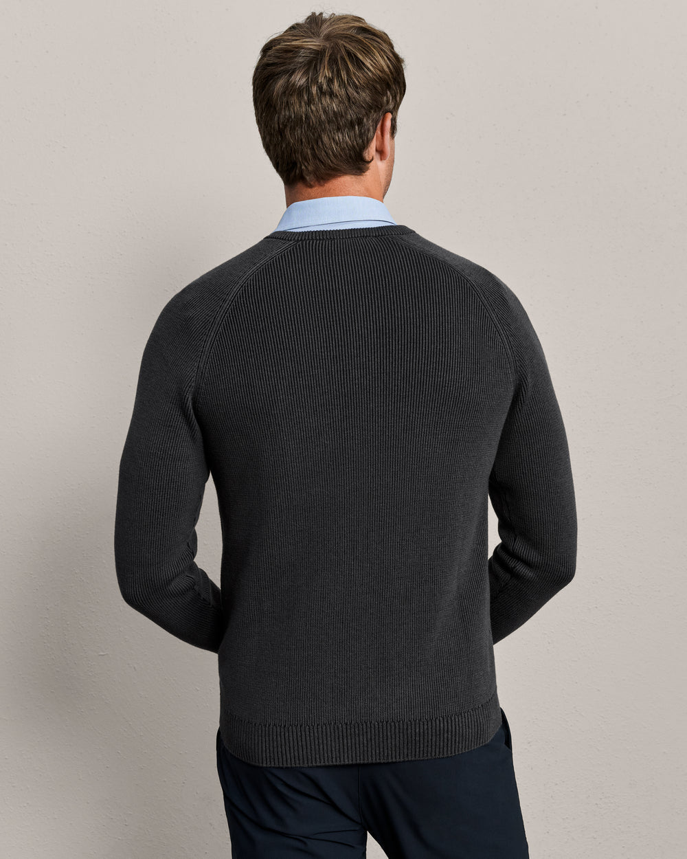 Rib Crew Neck Sweater Asphalt