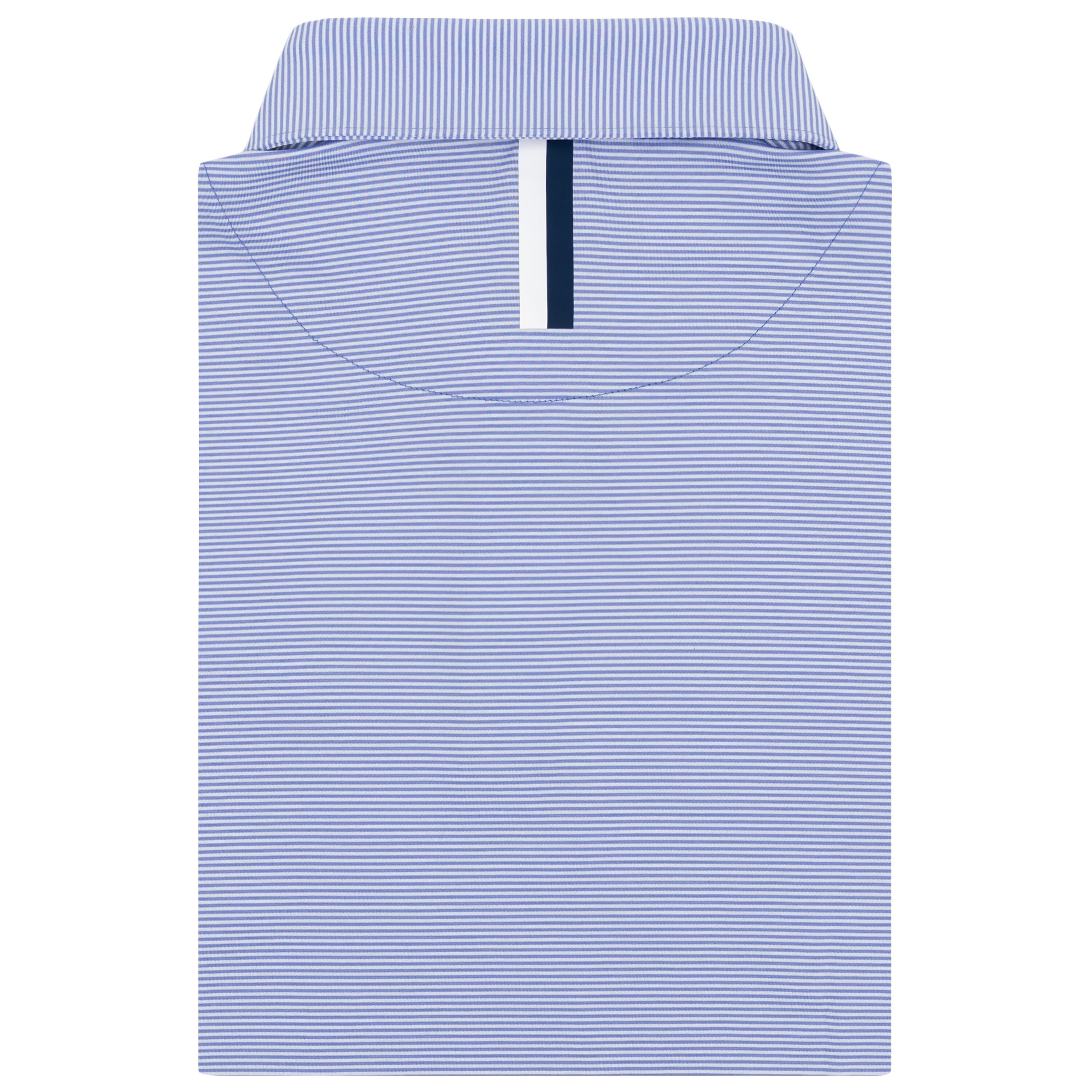 Crispy Stripe Long Sleeve Polo Lavender Blue/White