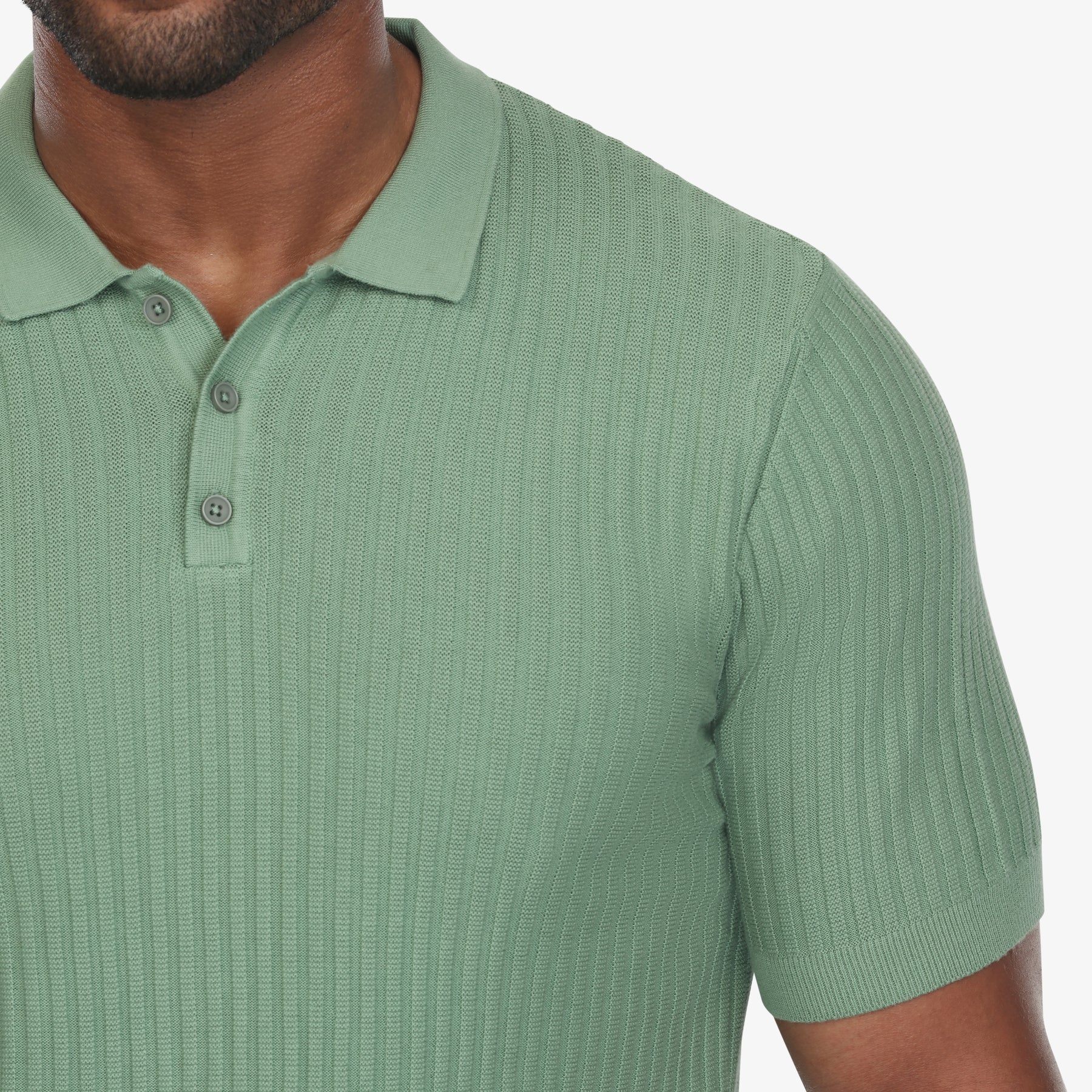 Textured Knit Polo Grass